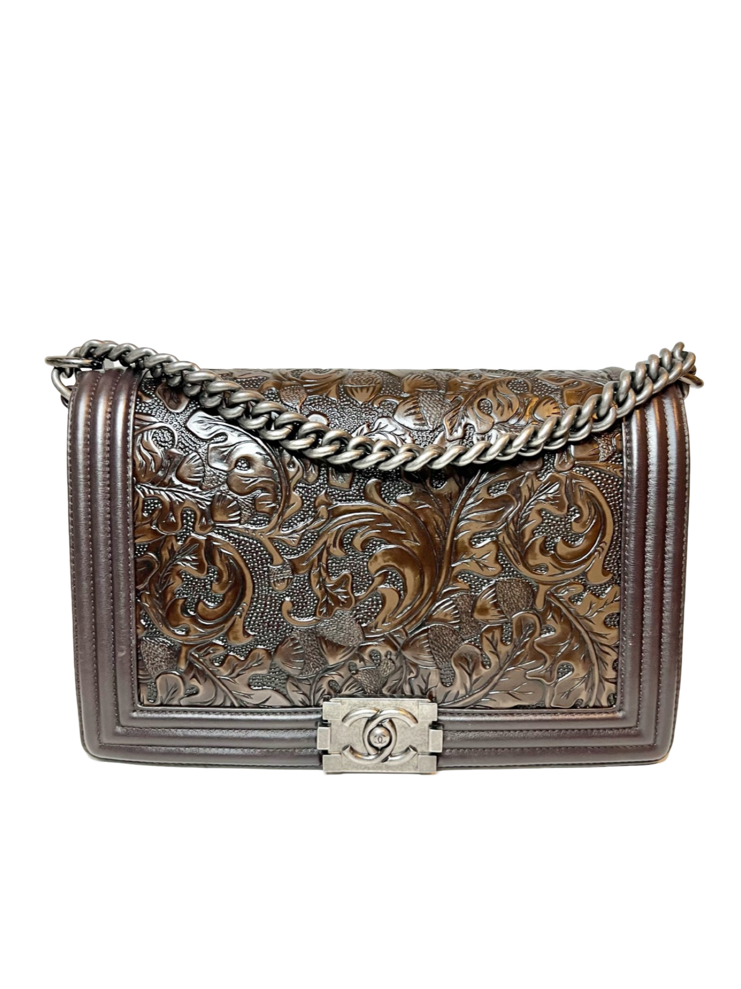 Chanel Large Dallas Cordoba Boy Bag Brown