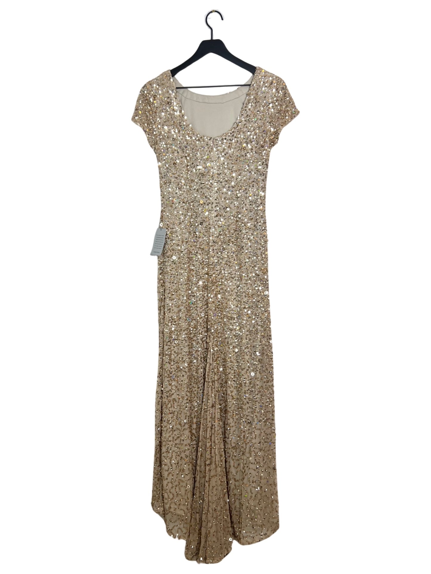 NWT! Adrianna Papell Scoop Back Sequin Gown, Size 8 Petite