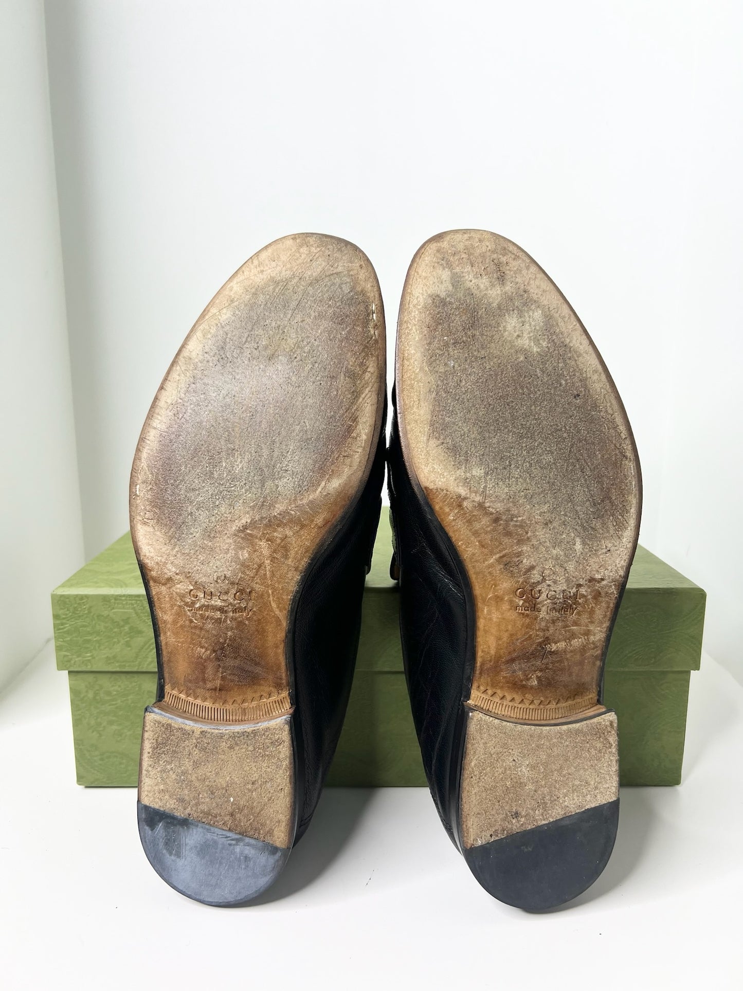 Gucci Horsebit Accent Black Dress Loafers, Size 7