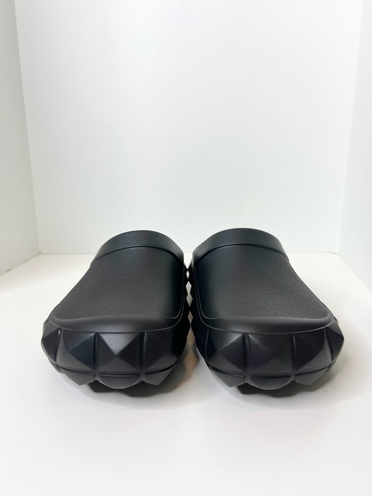 NWT! Valentino Men's Black Roman Stud Turtle Rubber Clog, Size 43