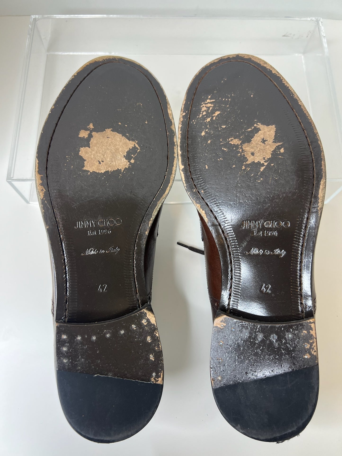 Jimmy Choo Brown Oxford Lace Up Shoes, Size 42