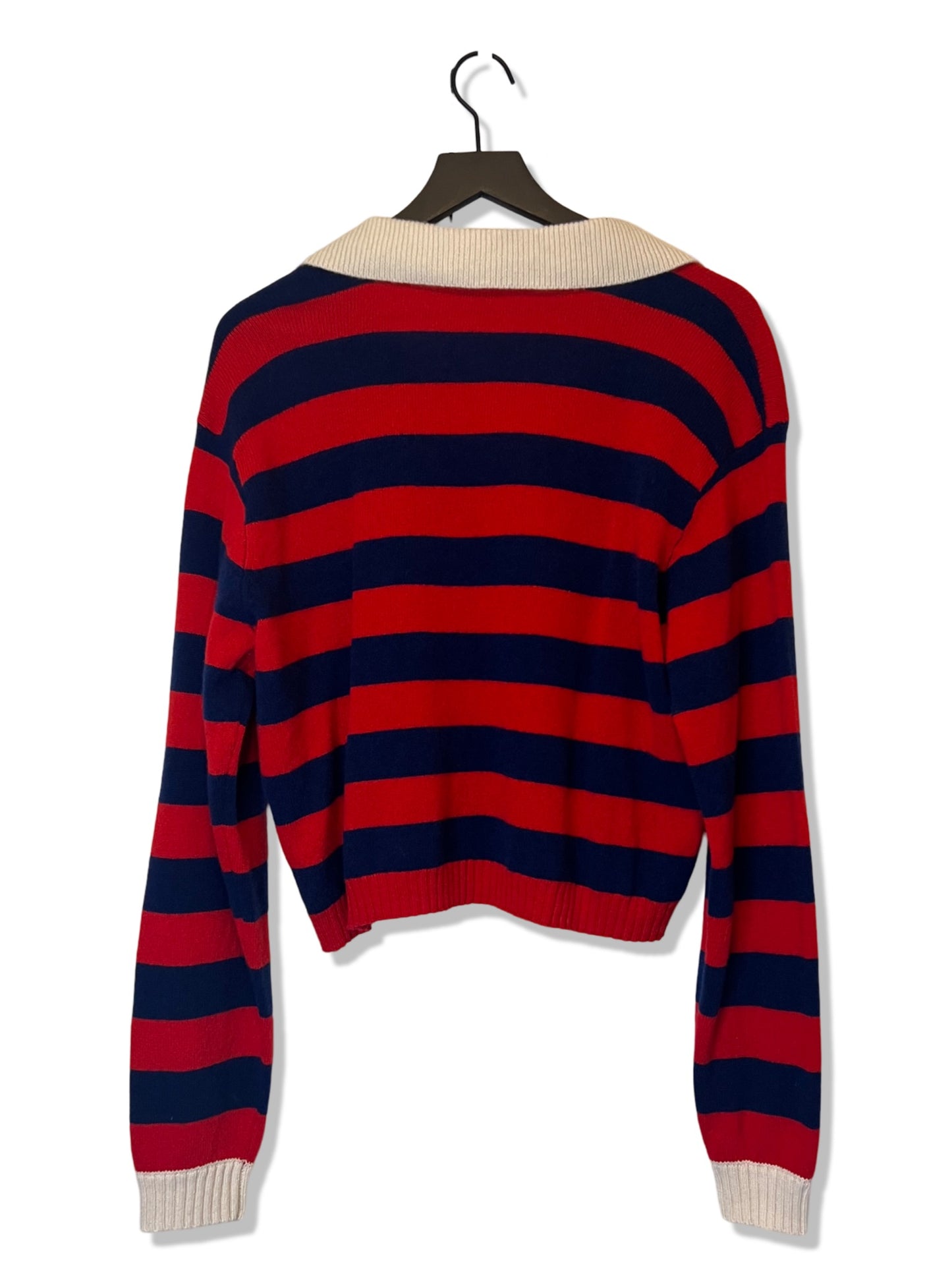 Philosophy Di Lorenzo Serafini Ruffled Striped Sweater, Size 42