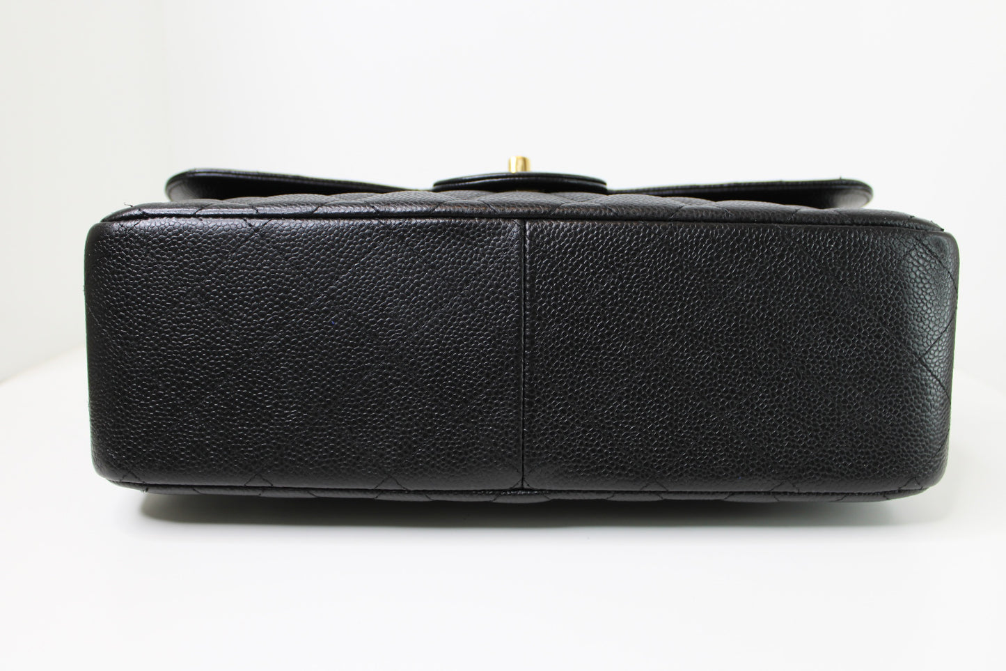 Chanel Black Caviar Quilted Jumbo Double Flap