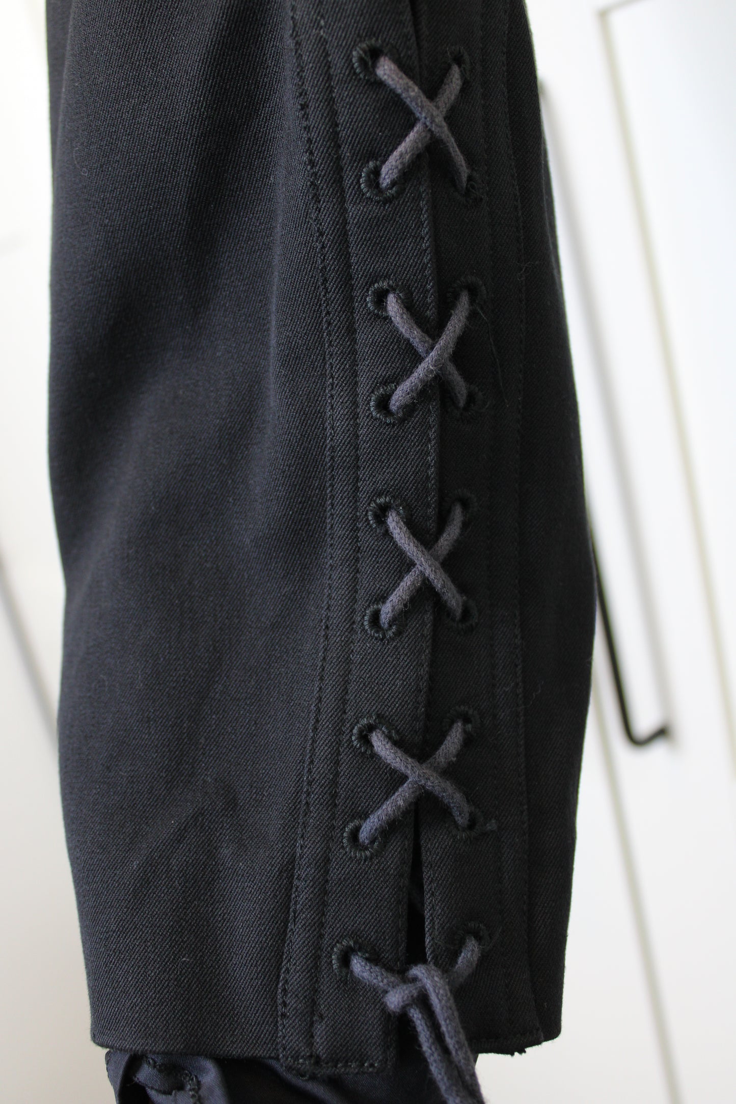 Chanel Black Cotton Corset-Hem Pants, Size 36