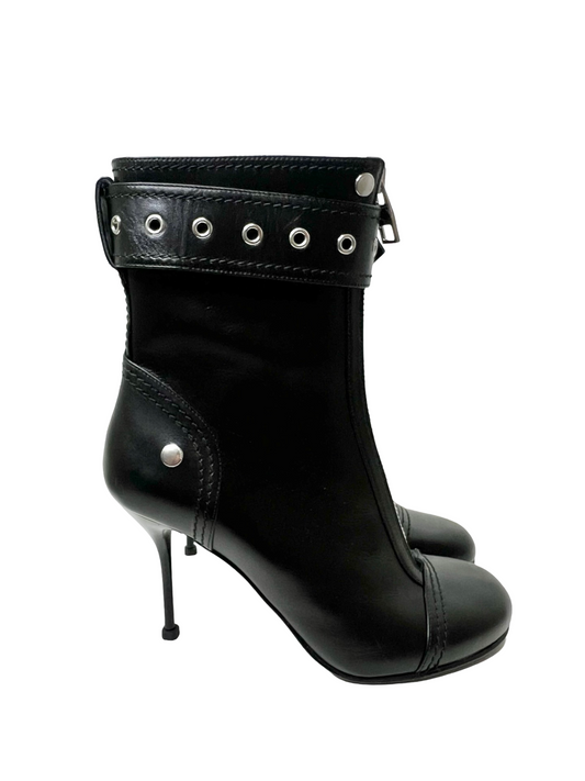 Alexander McQueen Biker Booties, Size 40