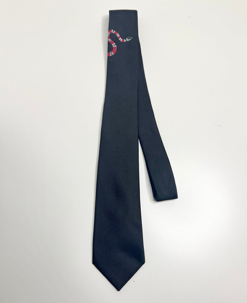 Gucci Black King Snake Tie – MoMosCloset