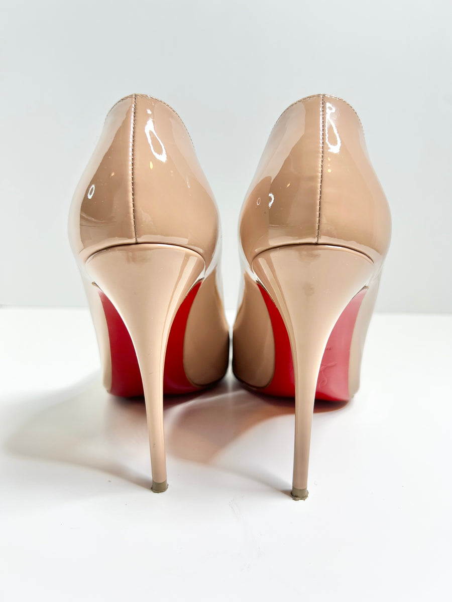 Pigalle patent leather heels Christian Louboutin Beige size 37 EU in Patent  leather - 35706881