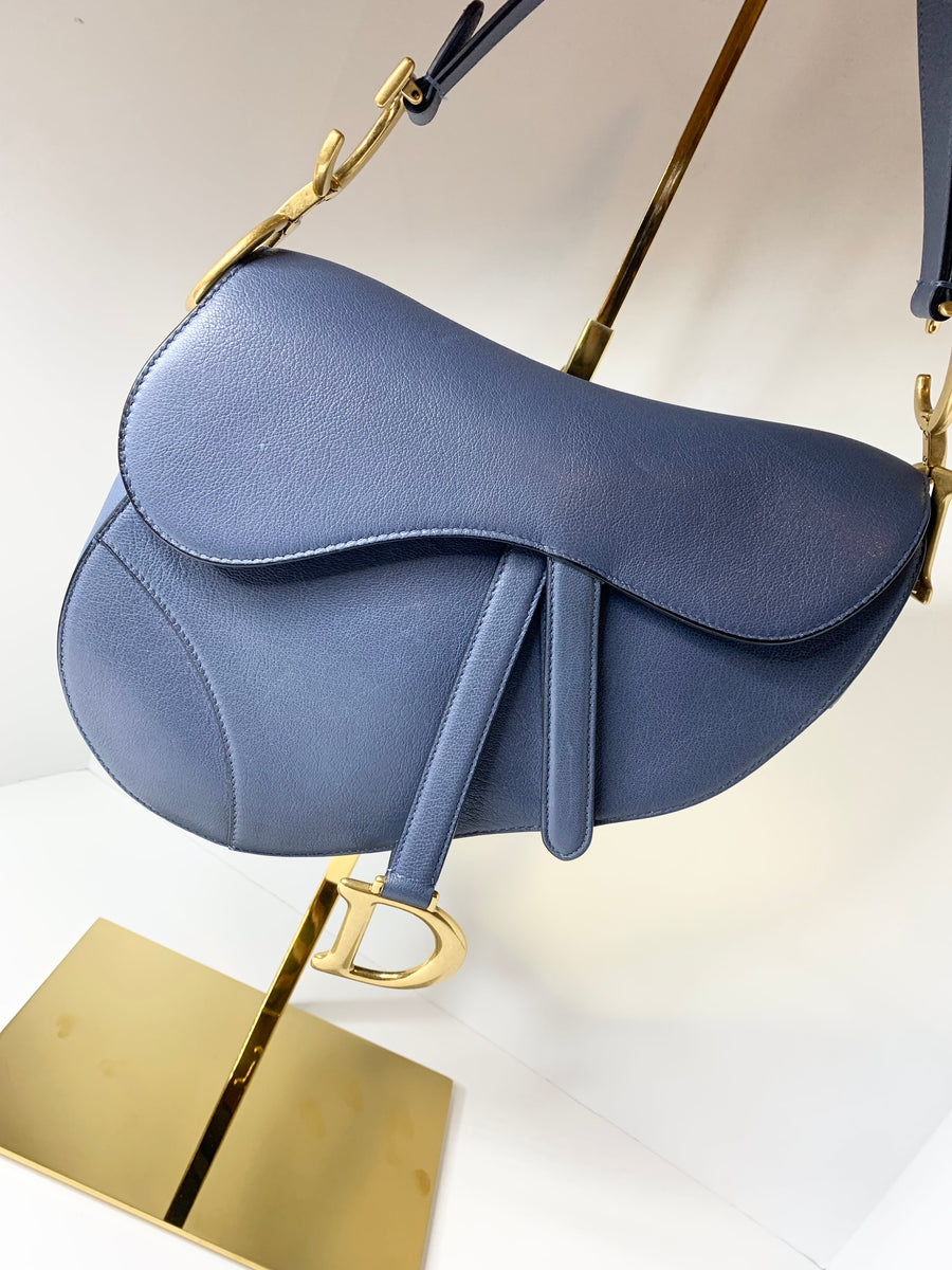 Dior Saddle Bag, Denim Blue Goatskin – MoMosCloset