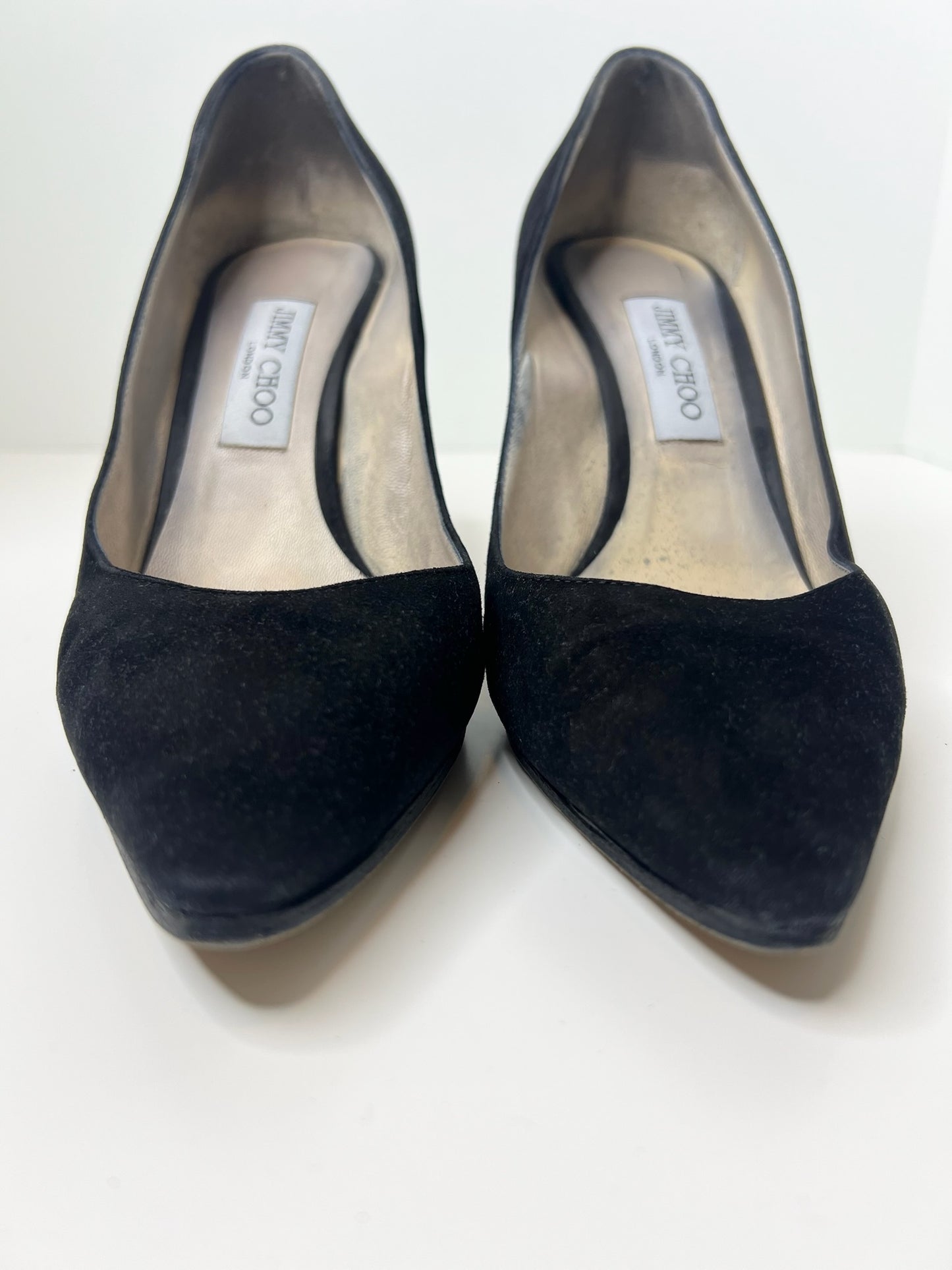 Jimmy Choo Black Suede Romy Pump, Size 40