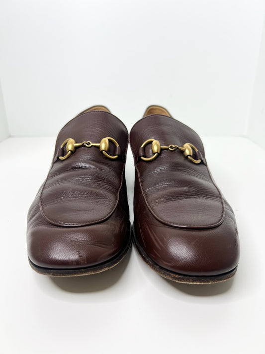 Gucci Brown Goatskin Men's Horsebit Loafers, Size 7