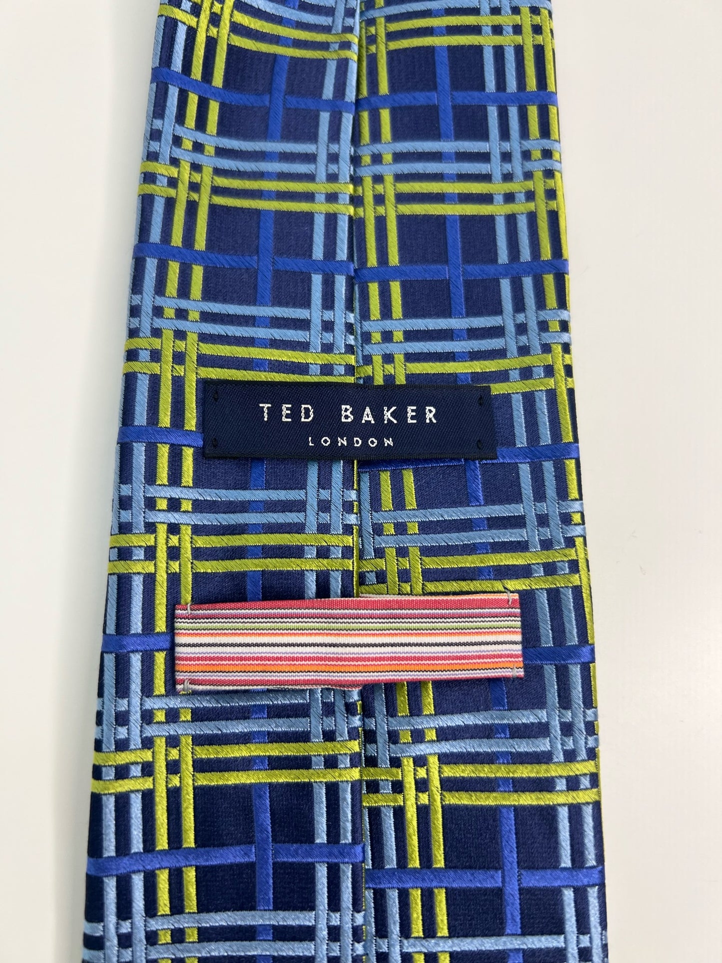 Ted Baker Navy Blue Patterned Silk Tie