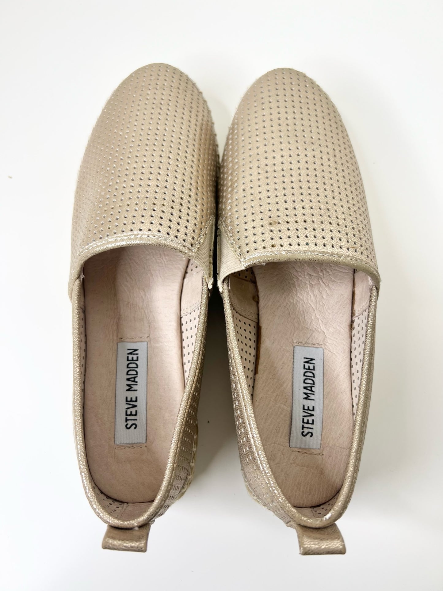 Steve Madden Choppur Gold Espadrilles, Size 7