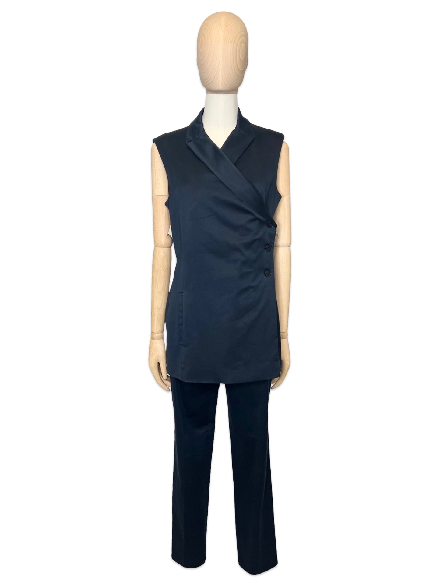 Calvin Klein Collection Navy Wrap Vest 2-Piece Suit, Vest and Pants