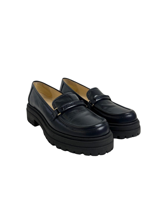 Tila March Paris Henri Leather Loafers Navy, Size 38