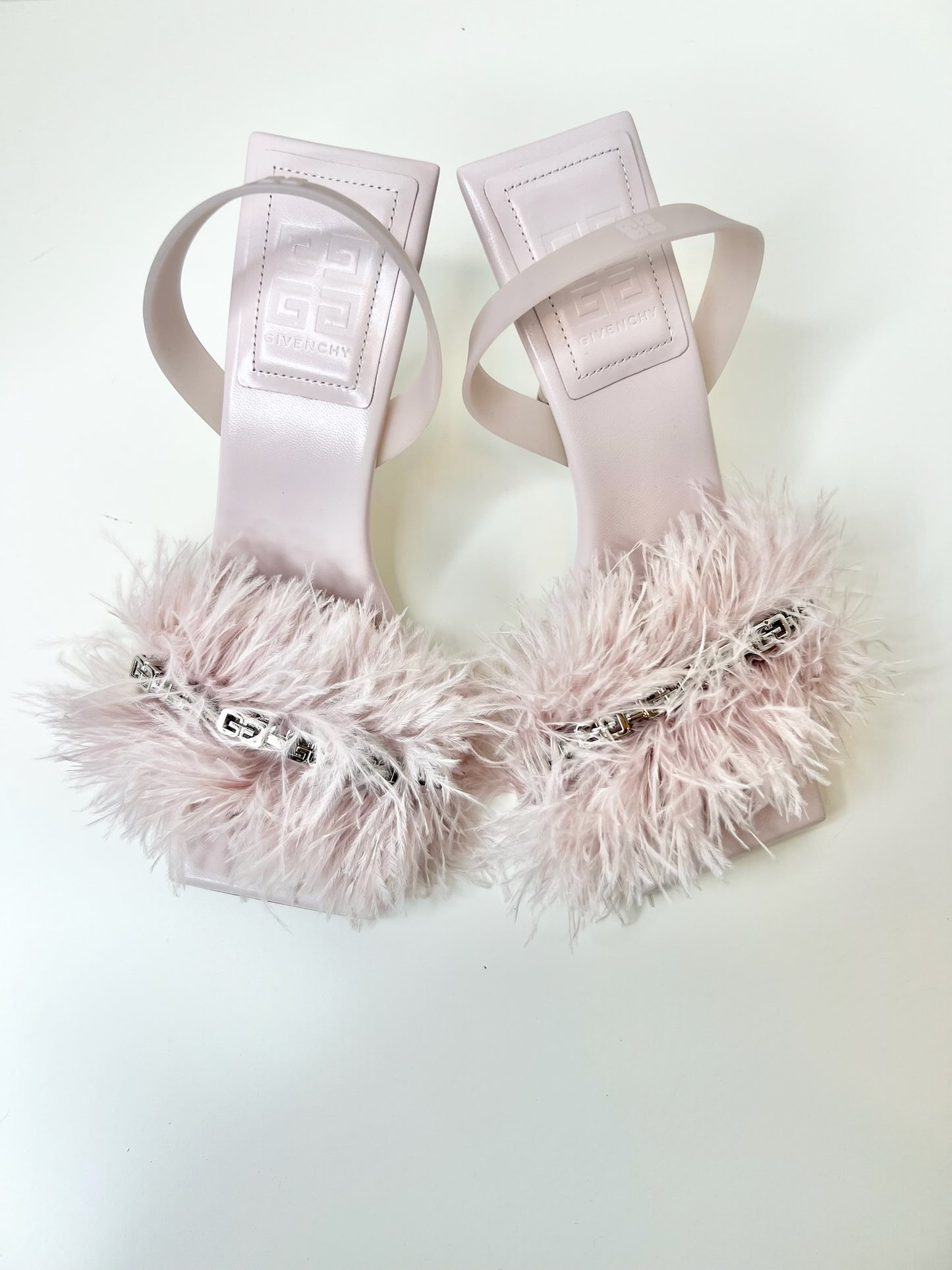 NWT! Givenchy Lambskin Light Pink Slingback Sandals, Size 38