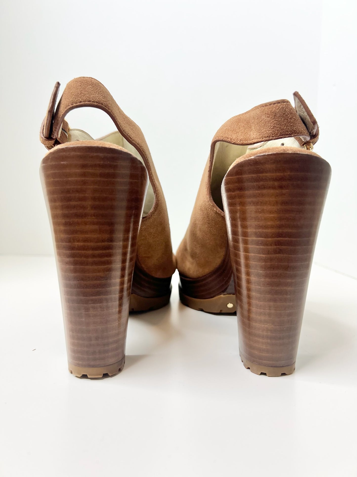 Michael Kors Flynn Brown Suede Slingbacks, Size 8.5