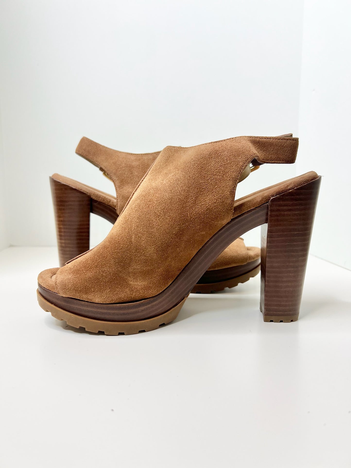 Michael Kors Flynn Brown Suede Slingbacks, Size 8.5