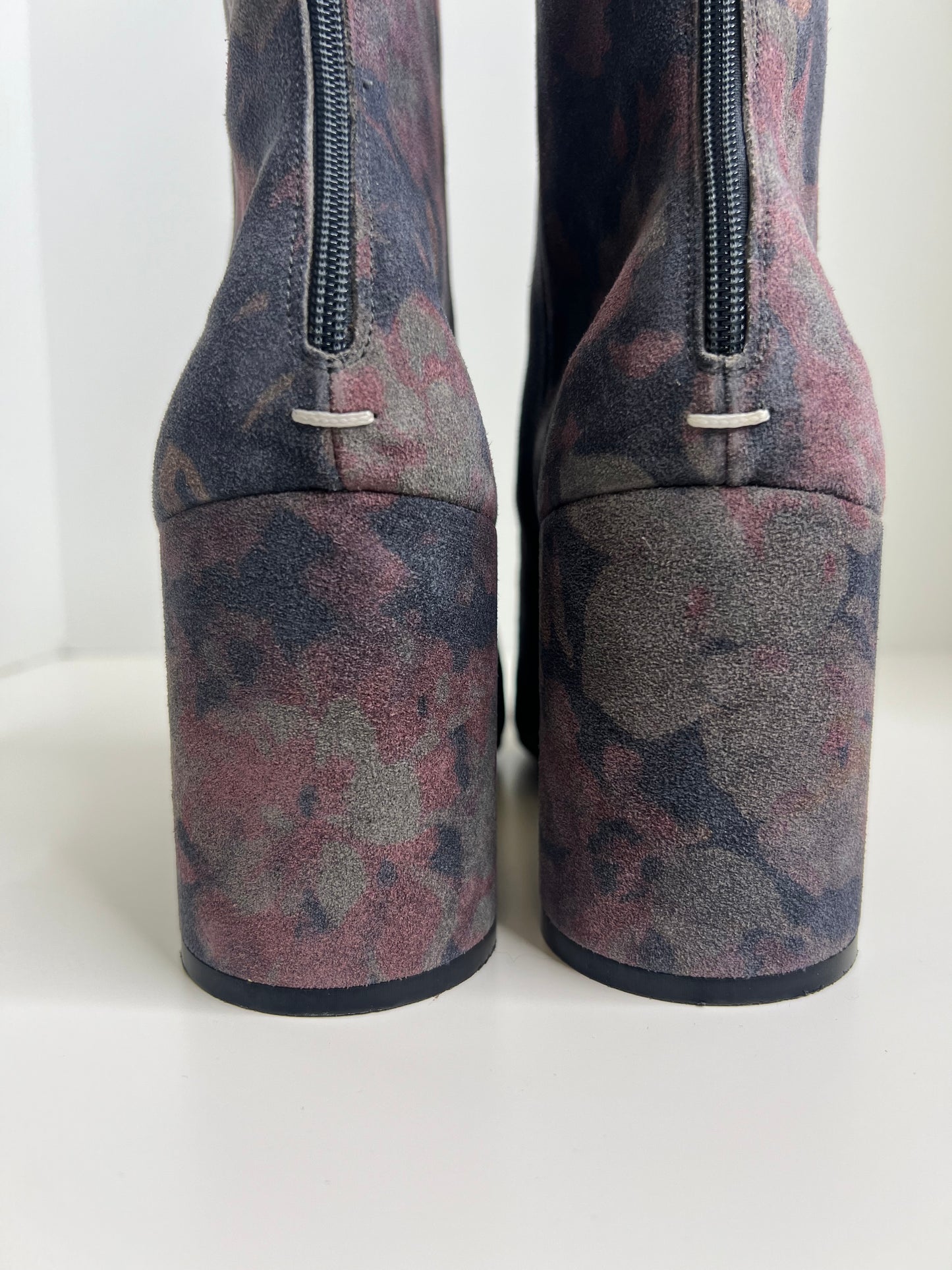 Maison Martin Margiela Floral Print Suede Ankle Boot, Size 38