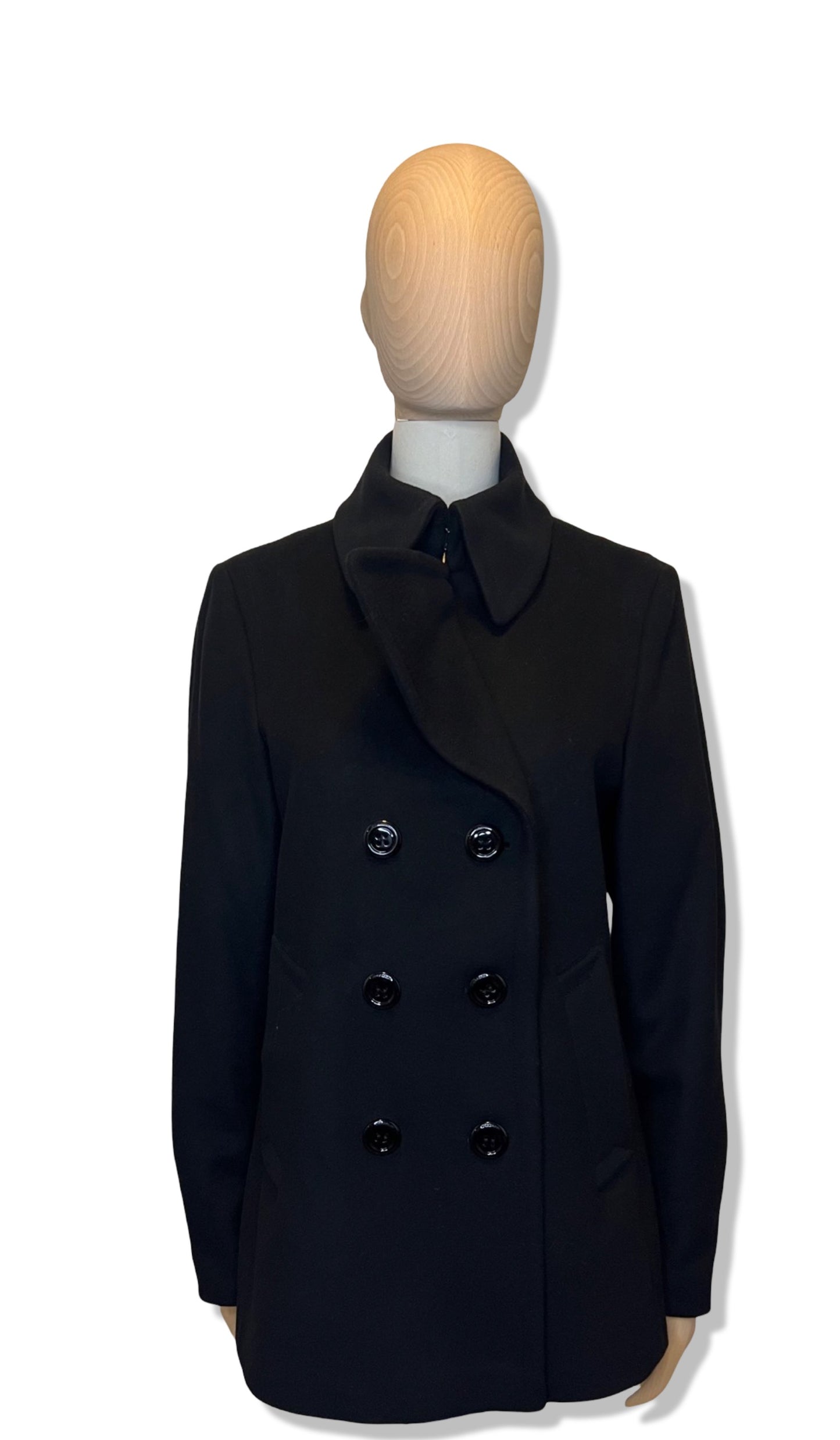 Burberry Black Peacoat, Size S