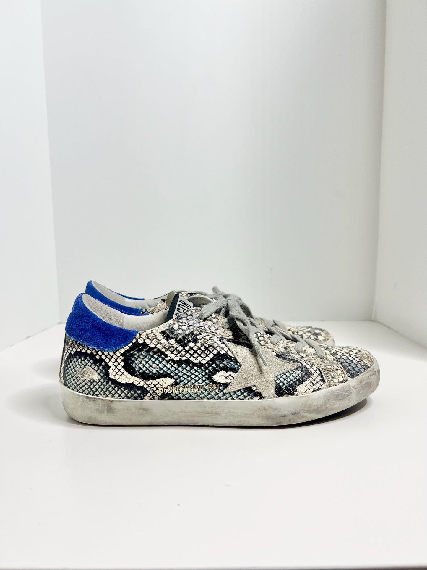 Golden Goose Superstar Snake Embossed Sneakers, Size 39