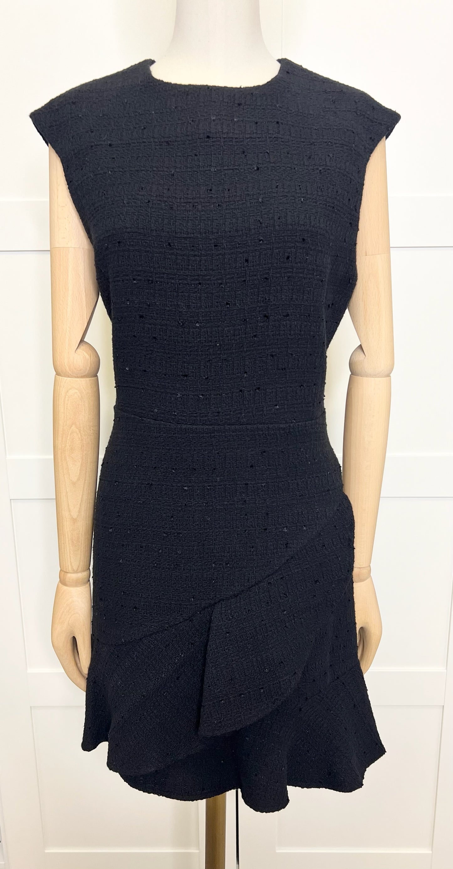 NWT! Mango Recycled Cotton Blend Black Dress, Size 8