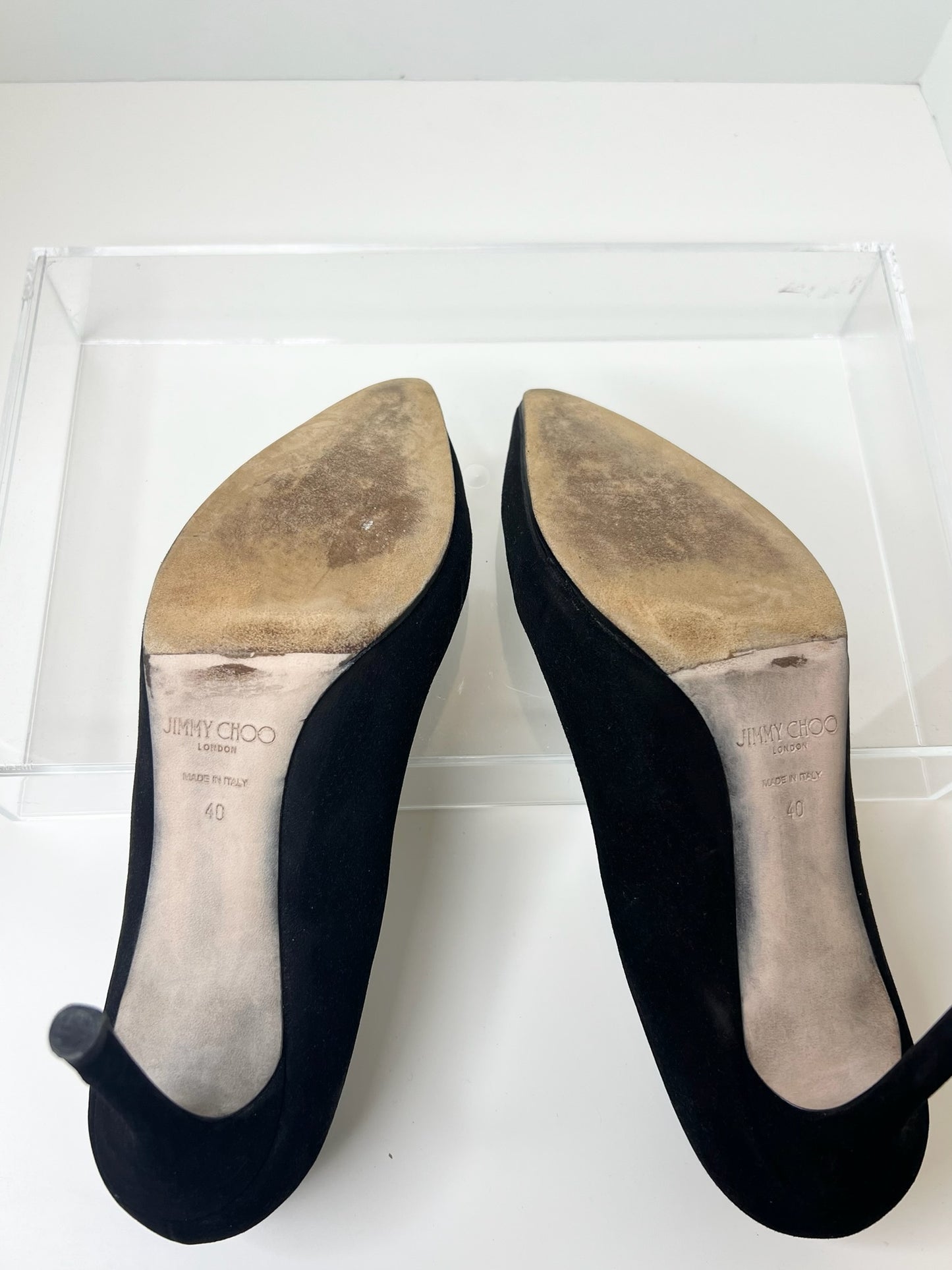 Jimmy Choo Black Suede Romy Pump, Size 40