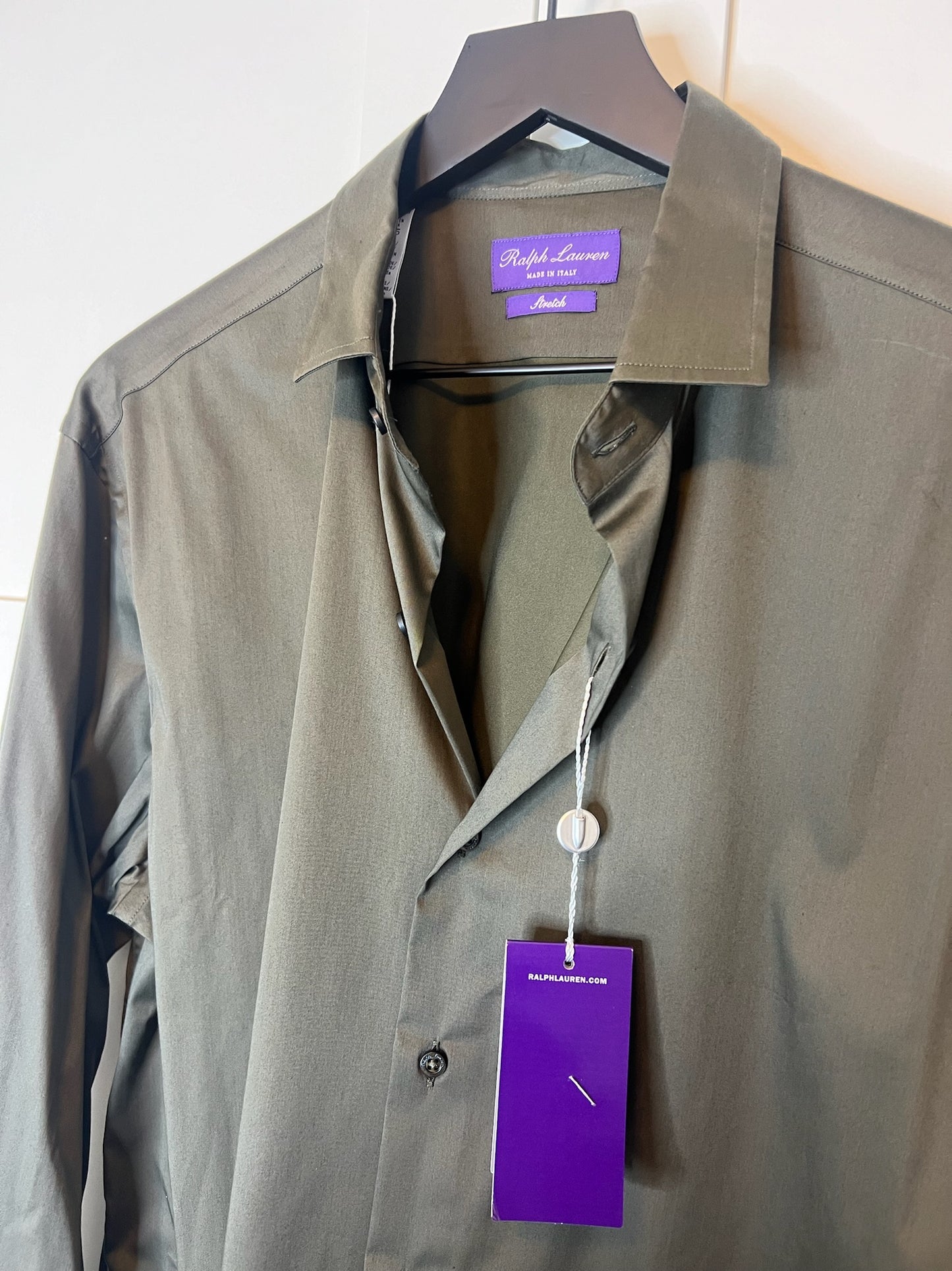 NWT! Ralph Lauren Purple Label Button-Front Shirt, Size 16 1/2