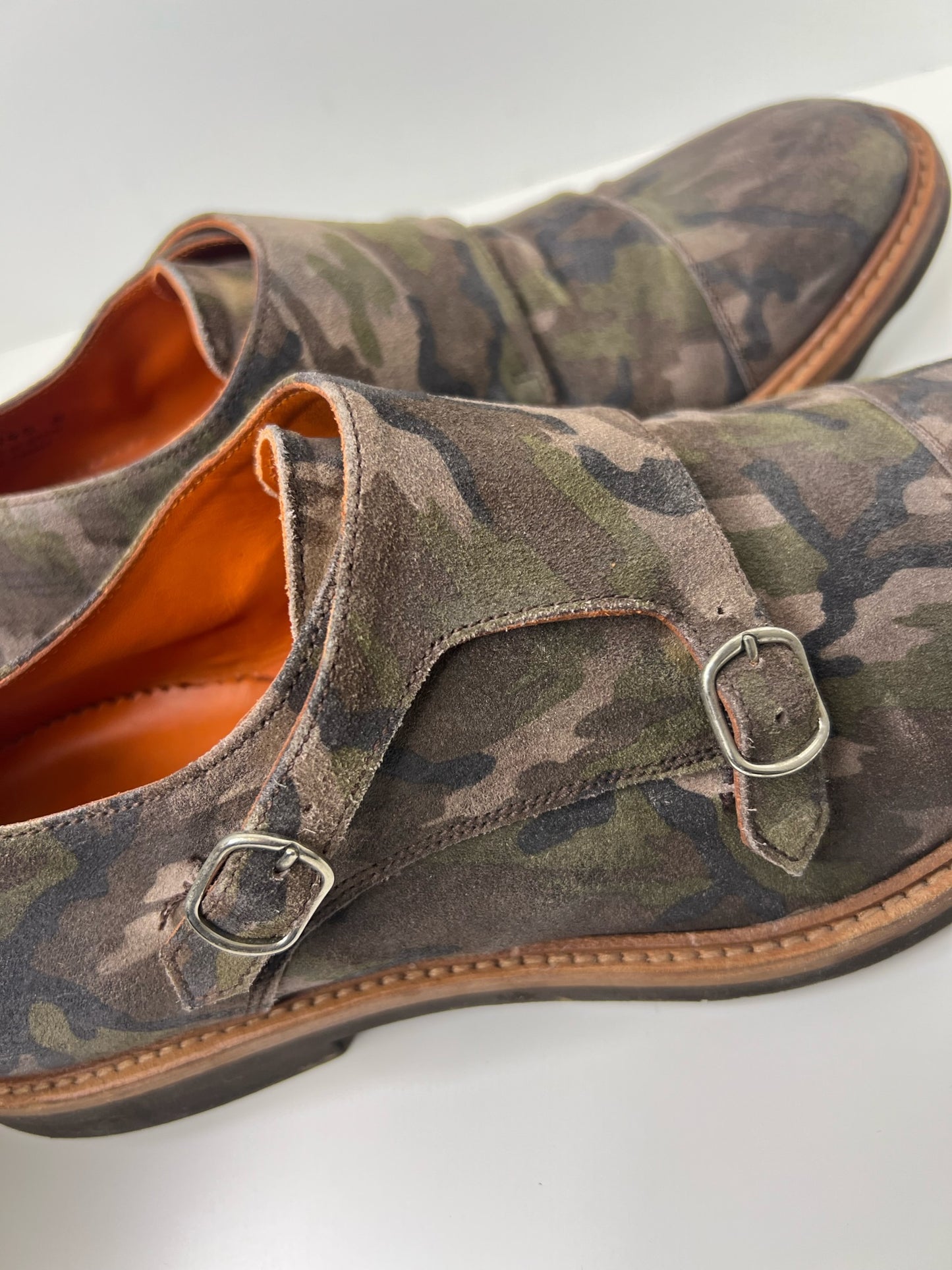 Suitsupply Double Monk Camouflage Shoes, Size 8