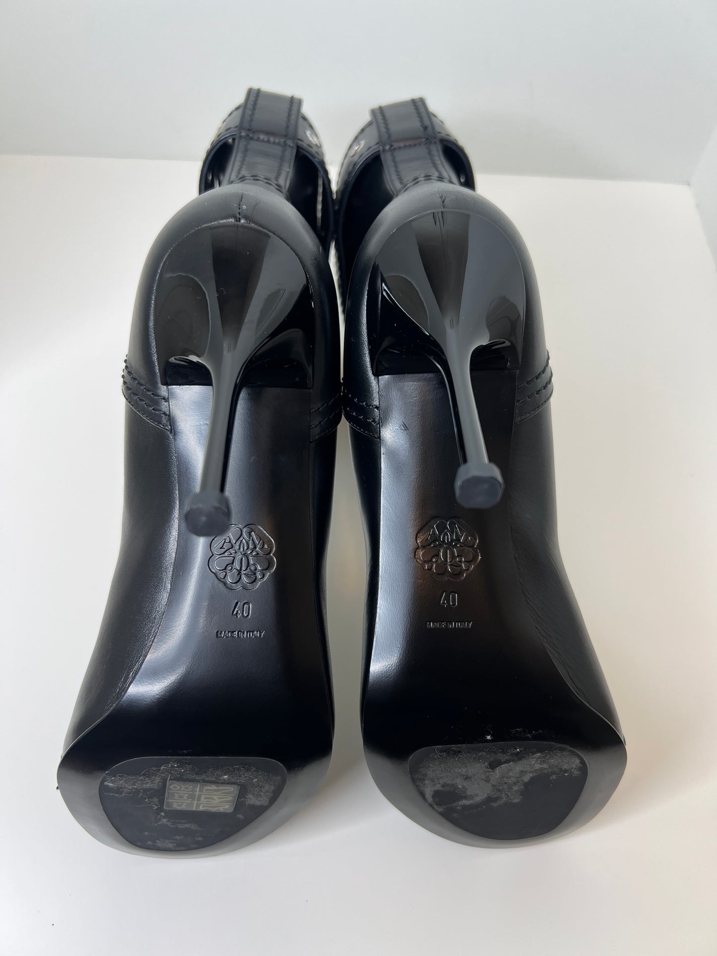 Alexander McQueen Biker Booties, Size 40