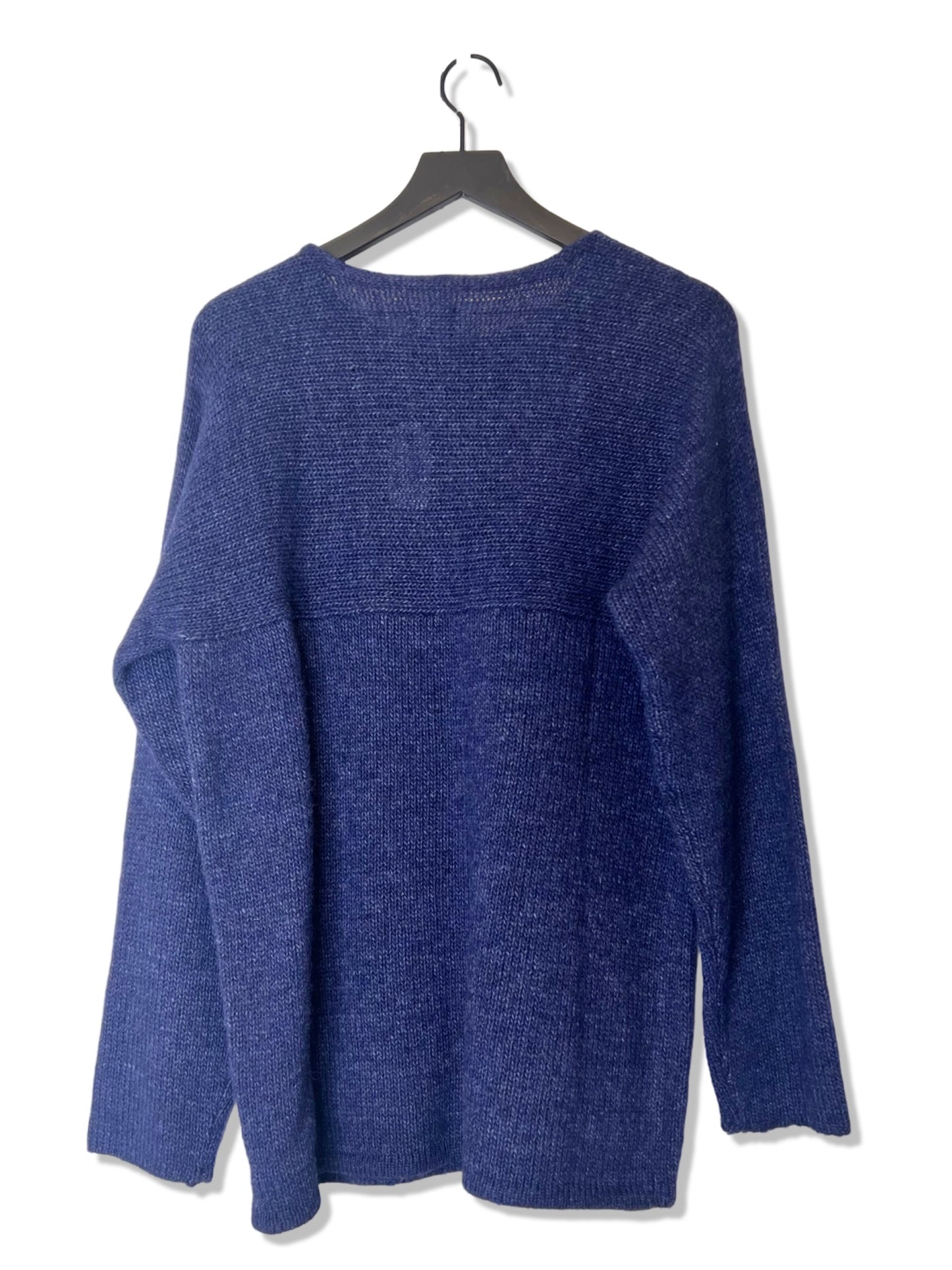 Calvin Klein Wool Knit Navy Sweater, Size Medium