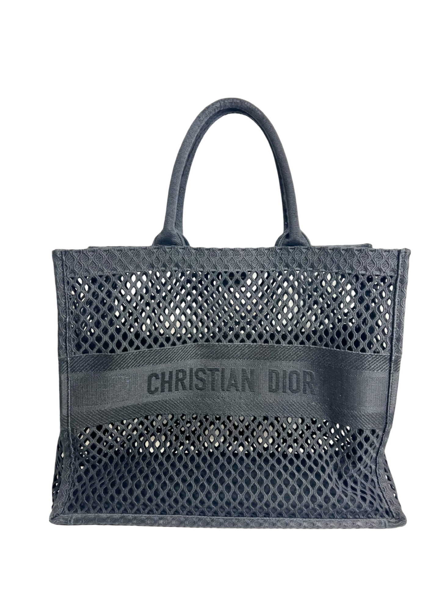 Christian Dior Mesh Book Tote, Black