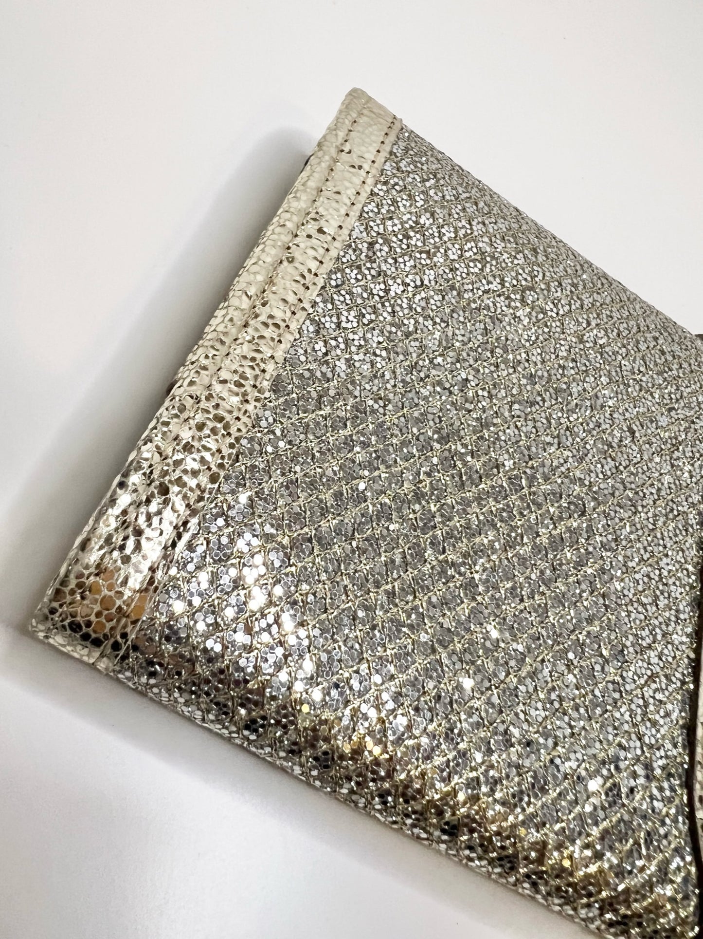 Jimmy Choo Dubai Glitter Clutch Bag Gold