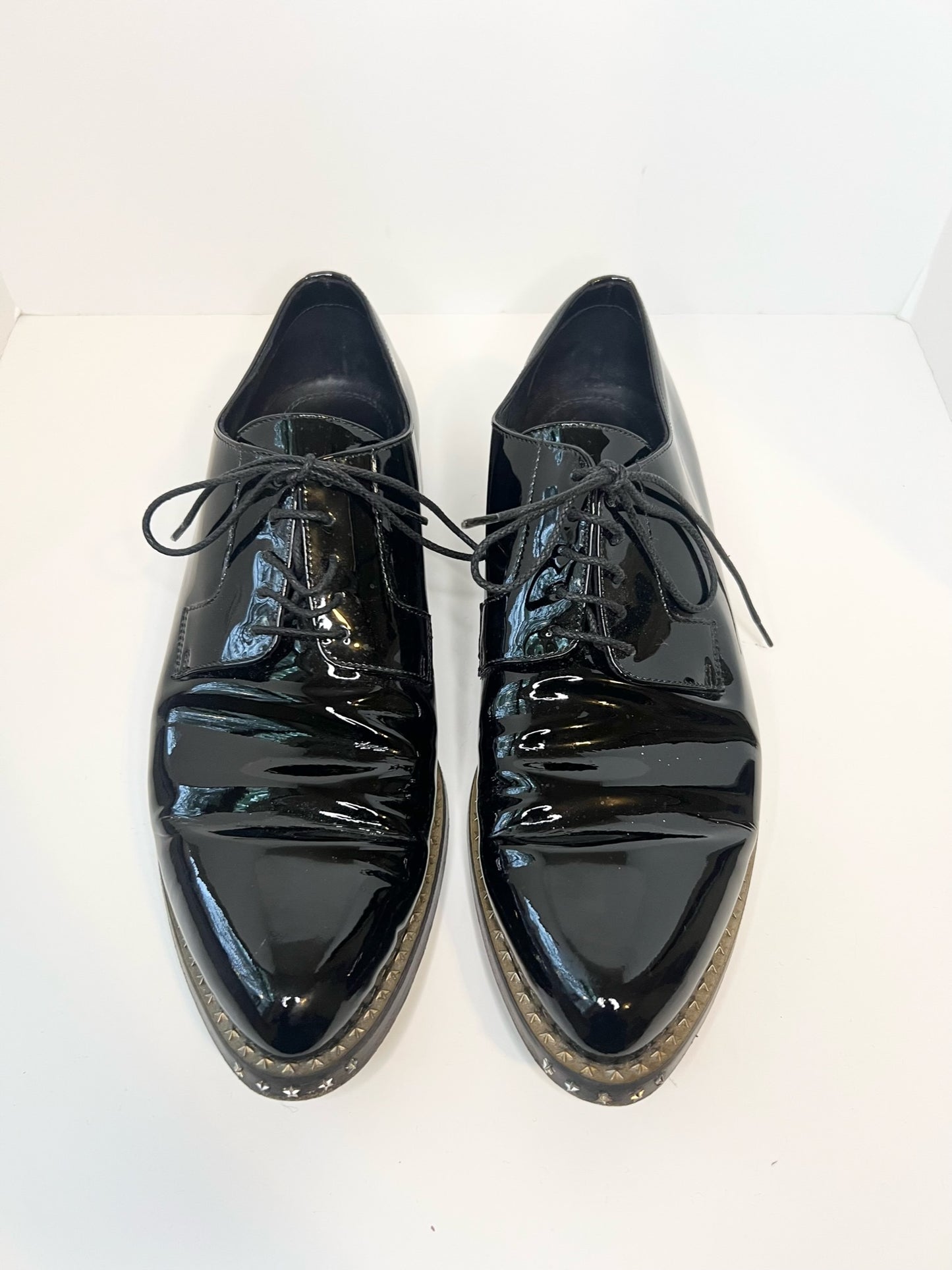 Jimmy Choo Patent Leather Derby Shoes, Size 45