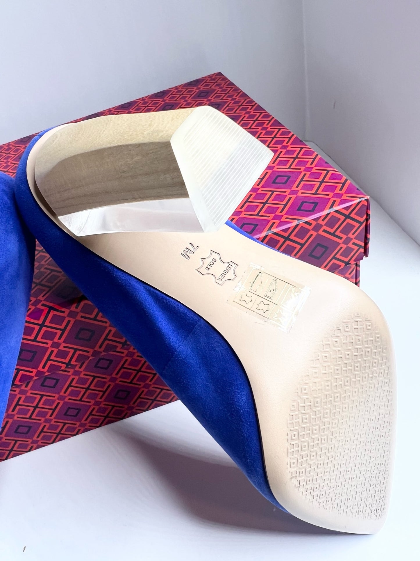 NWT! Tory Burch Silvana Suede Wood Heel Pumps, Size 7