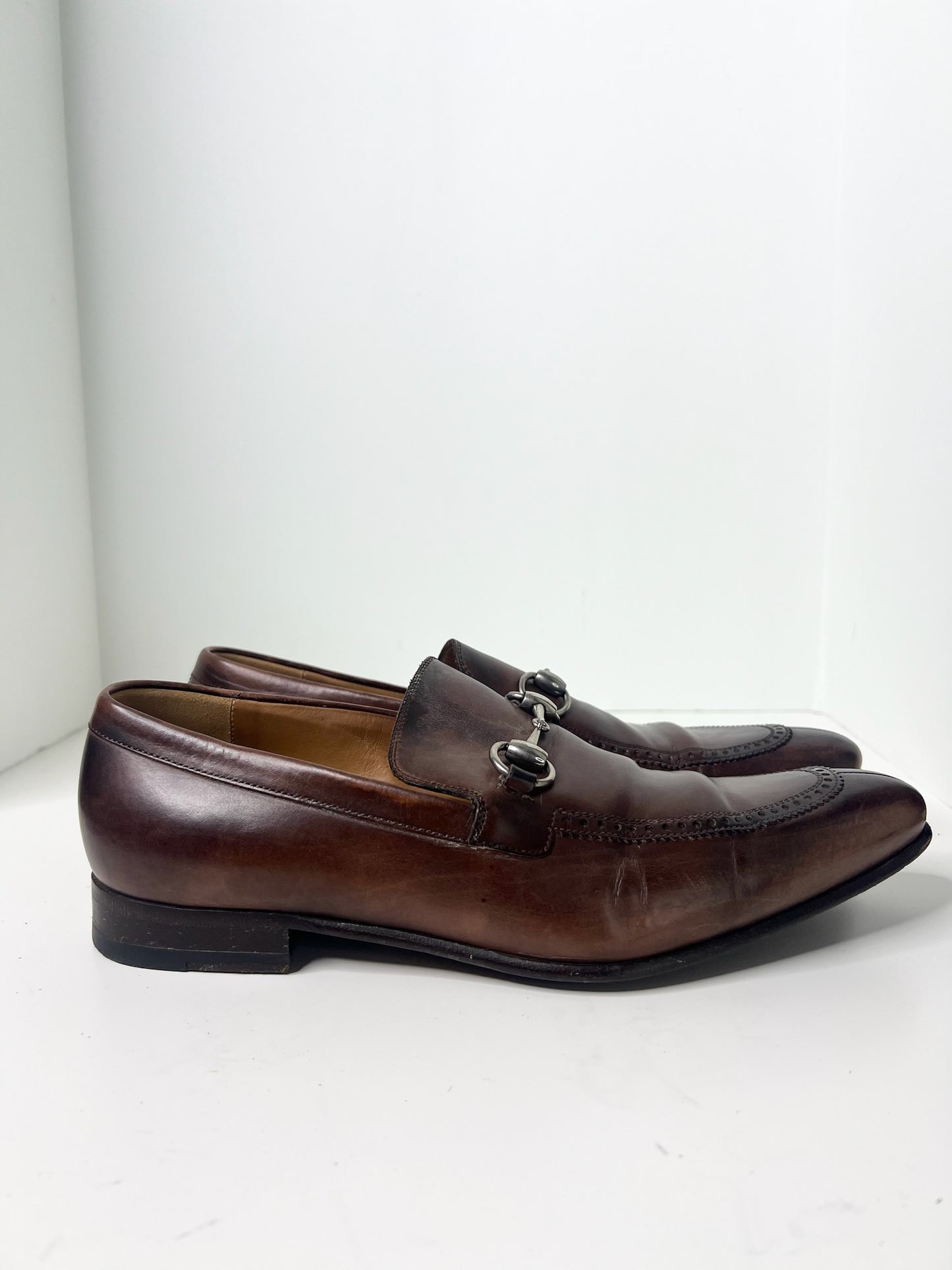 Gucci Horsebit Brown Leather Loafers, Size 6.5