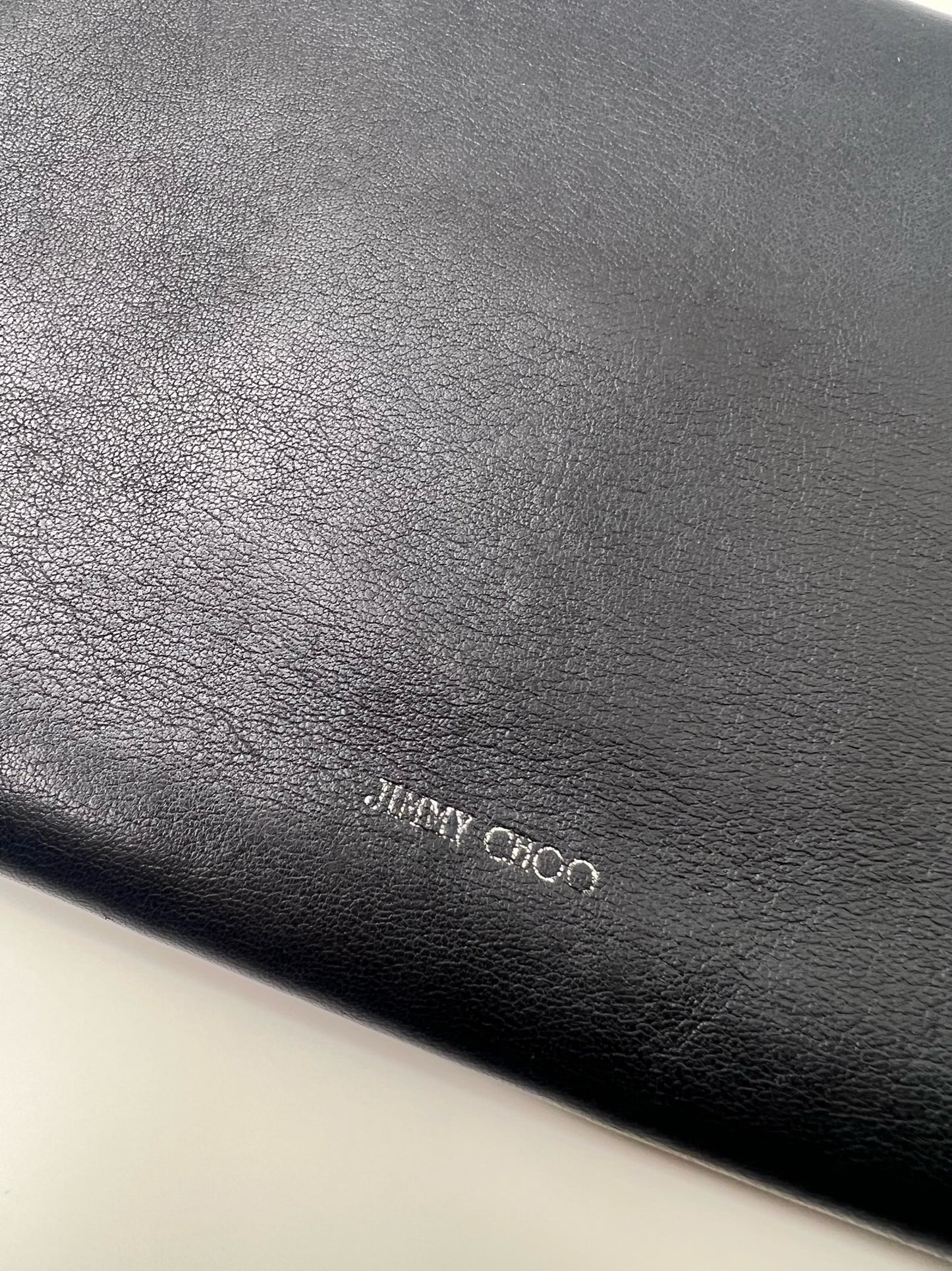 Jimmy Choo Star Black Leather Clutch