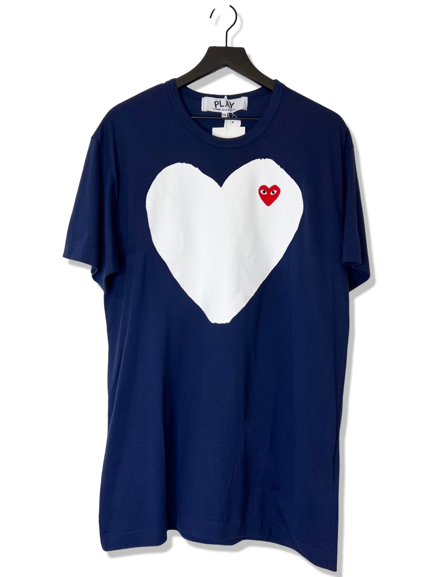 NWT! Comme Des Garçons Play Navy T-shirt, Size 2XL