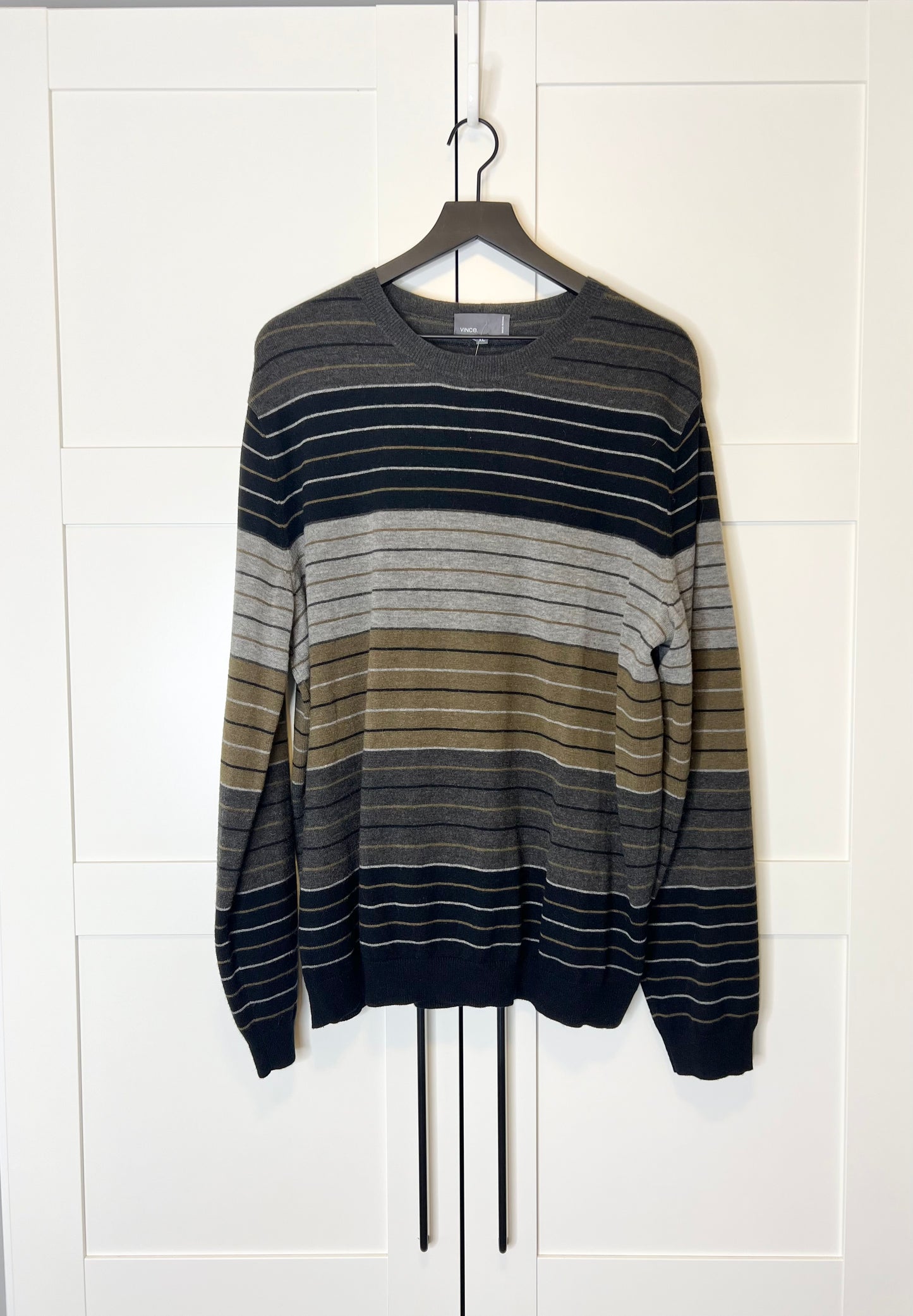 Vince Striped Sweater, Size XL