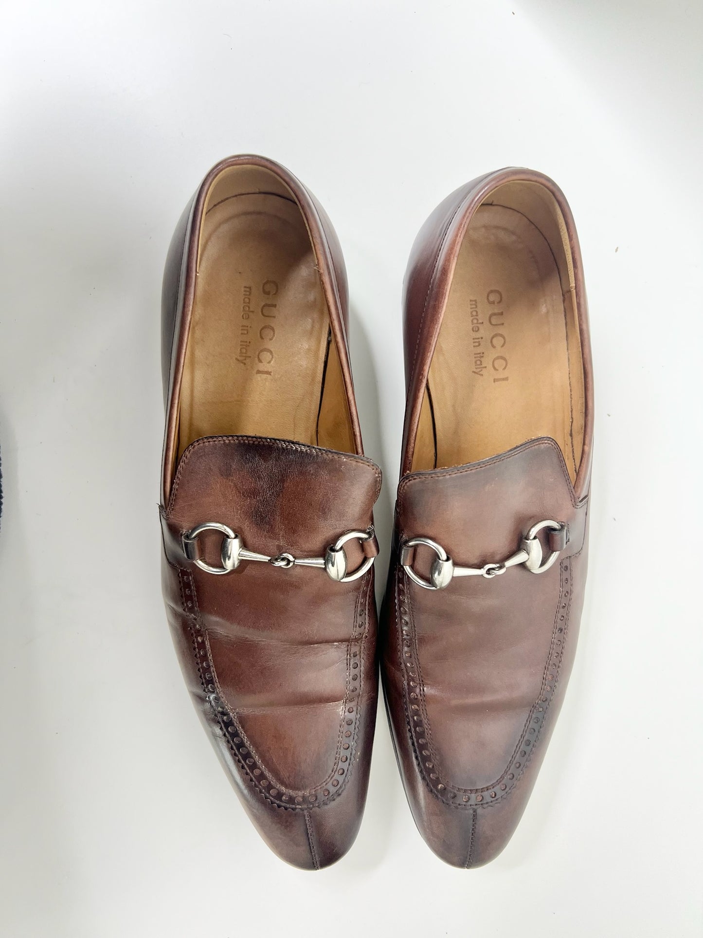 Gucci Horsebit Brown Leather Loafers, Size 6.5