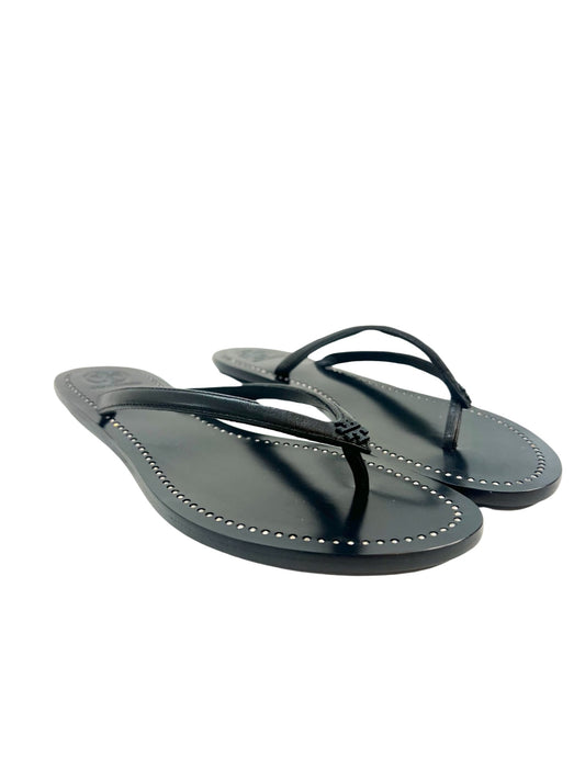 NWT! Tory Burch Black Liana Thong Sandal, Size 9