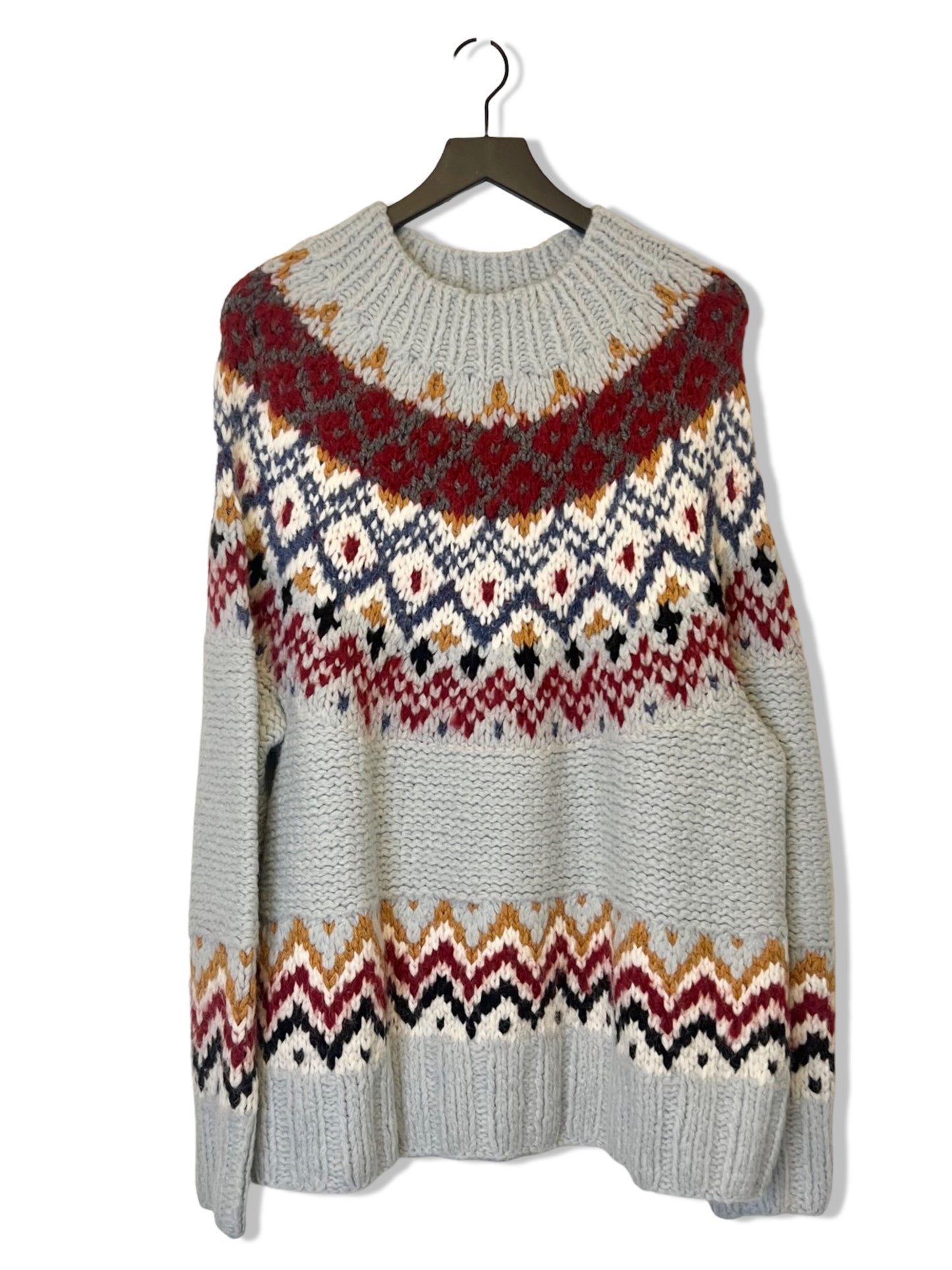 Rachel Comey Ballo Hand Knit Sky Chunky Pullover Sweater, Size M