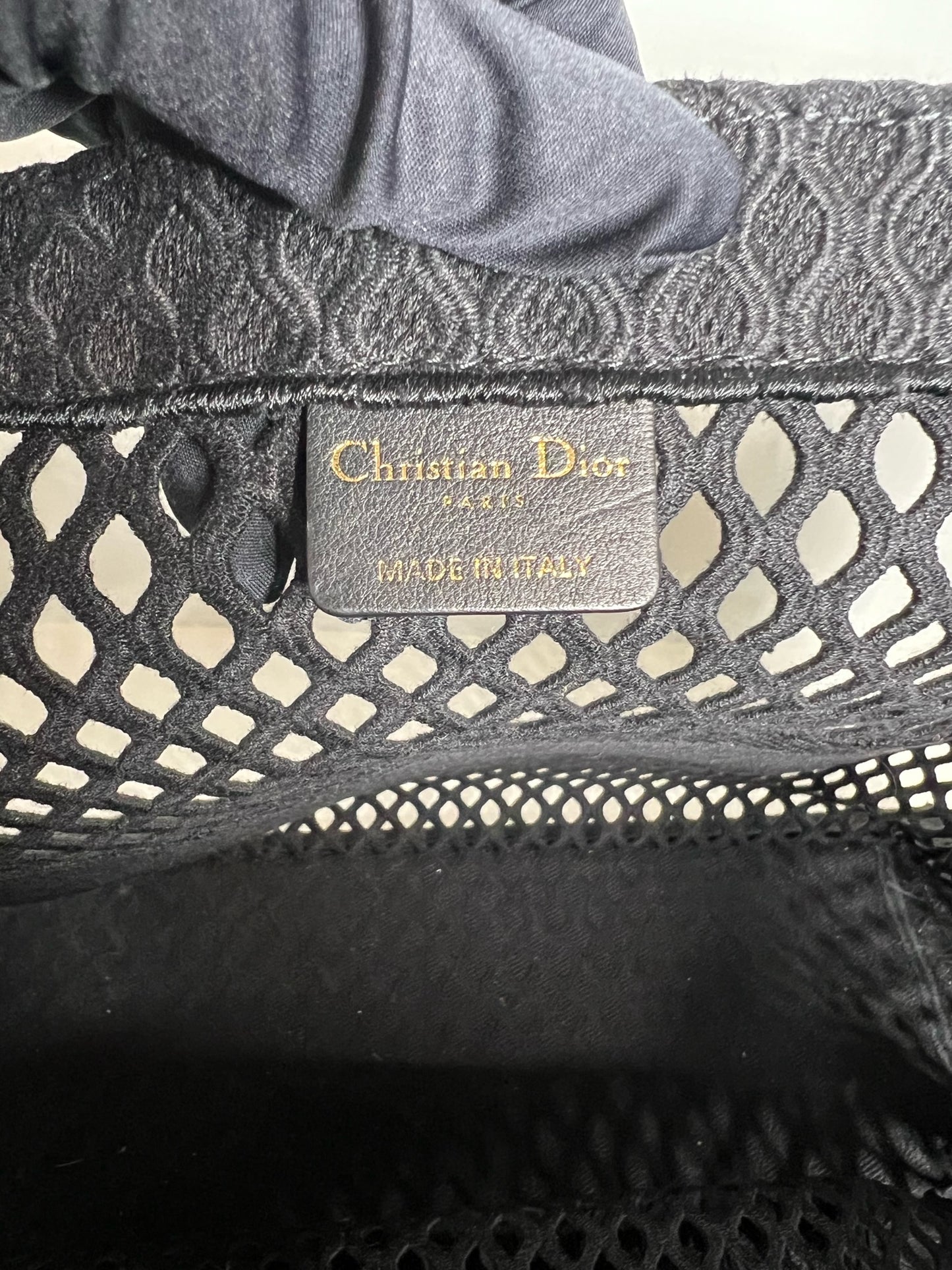 Christian Dior Mesh Book Tote, Black