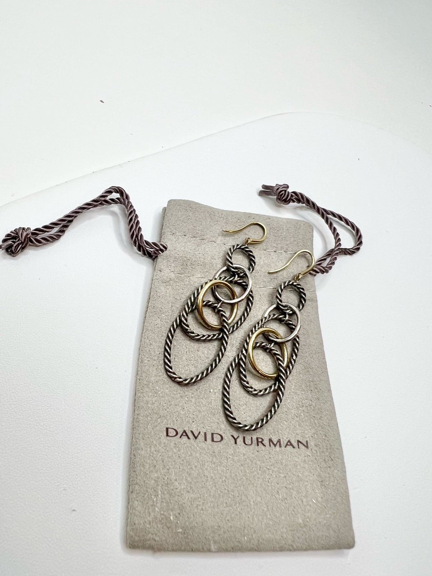 David Yurman Two-Tone Mobile Chain Drop Earrings