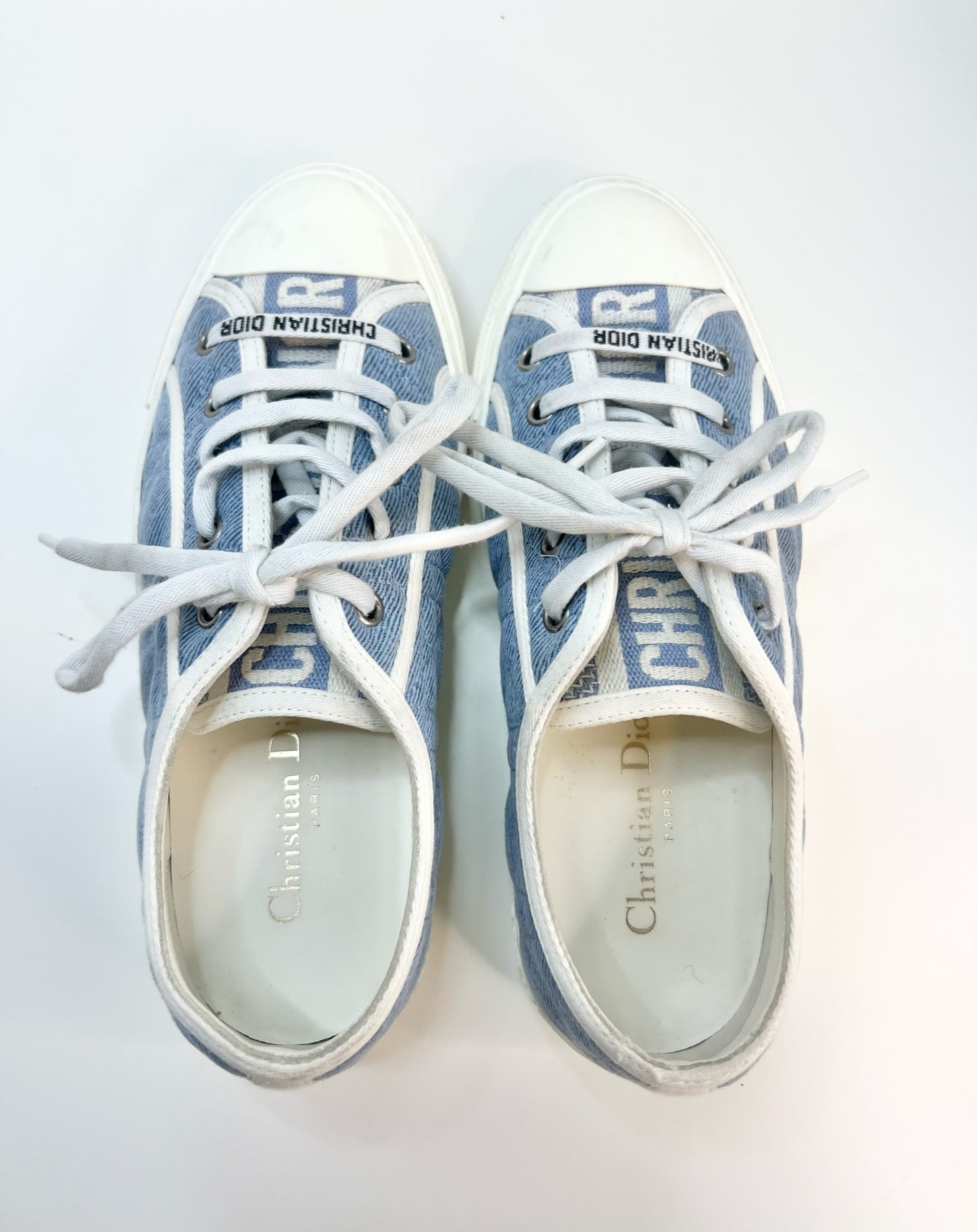 Christian Dior Denim Cannage Walk’N’Dior Sneaker, Size 37