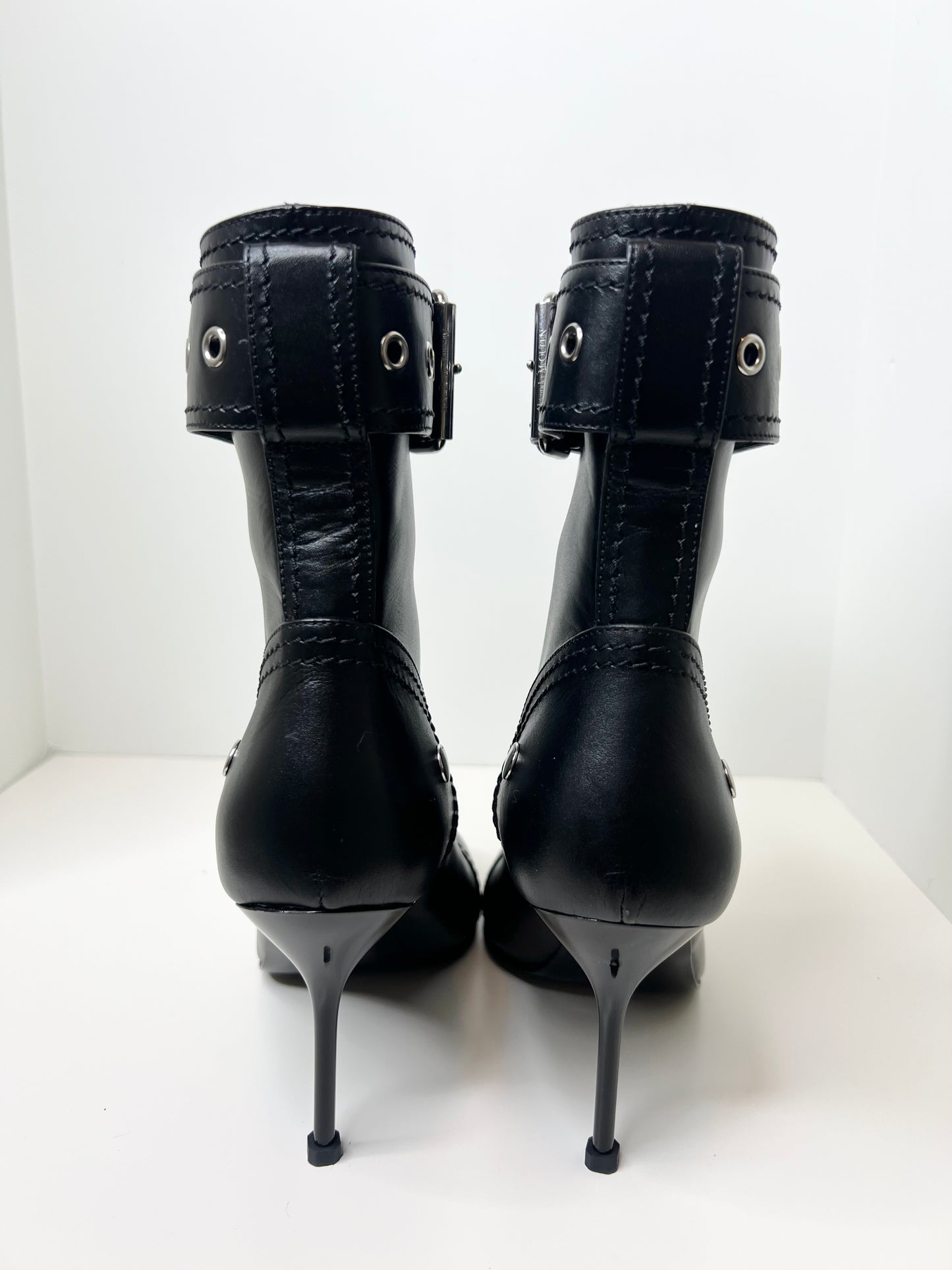 Alexander McQueen Biker Booties, Size 40
