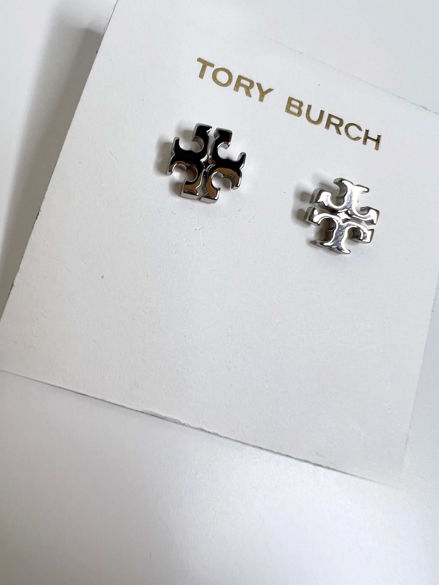 NWT! Tory Burch Kira Stud Earrings, Silver