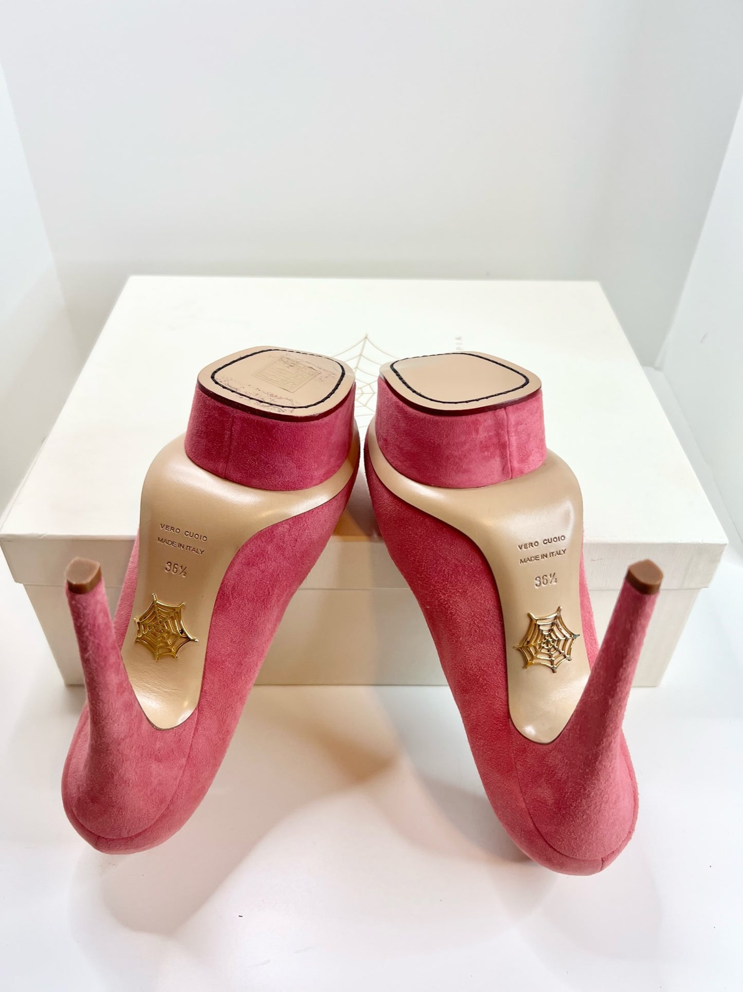 NWT! Charlotte Olympia Dolly Suede Pumps, Size 36.5