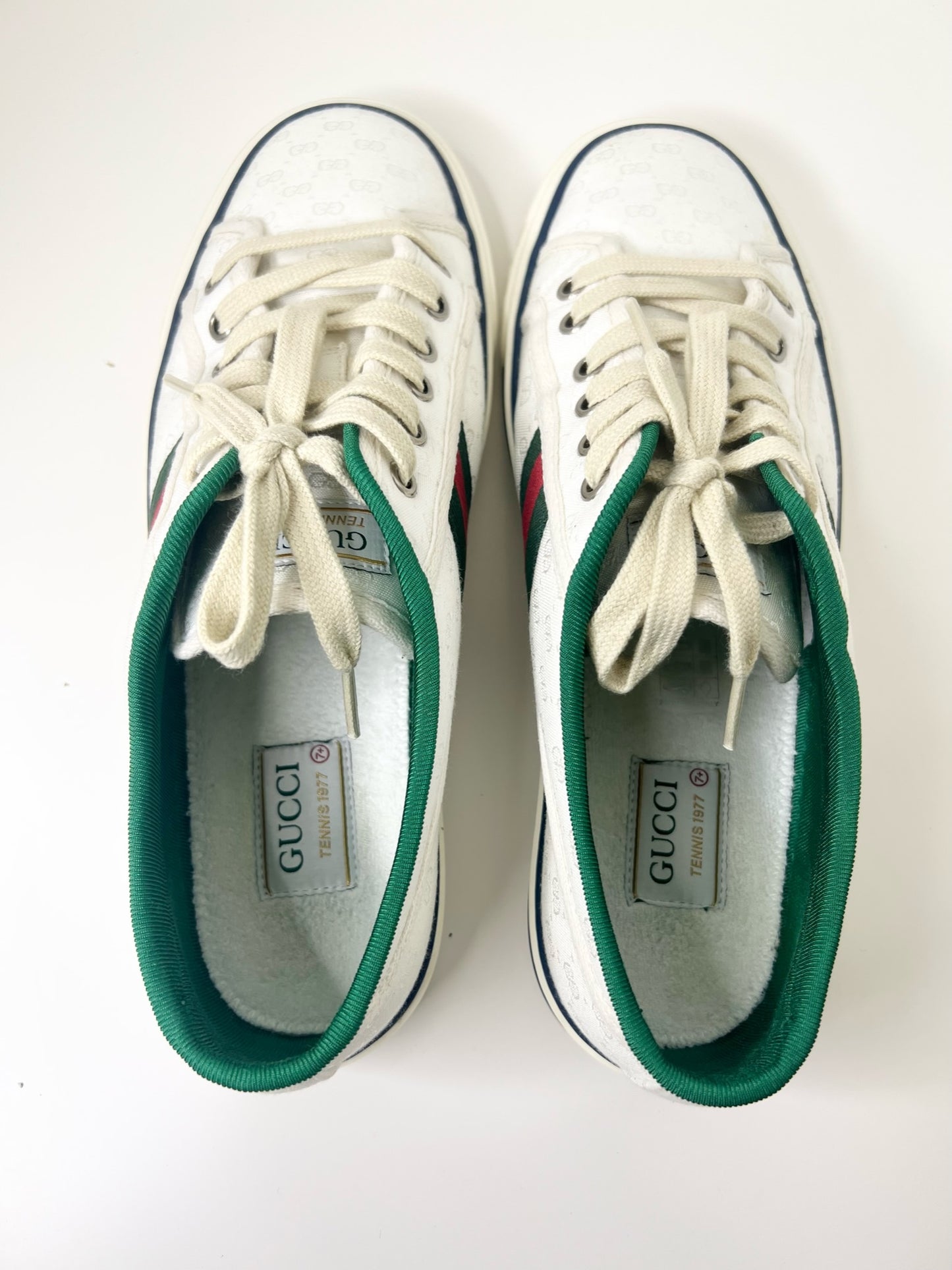 Gucci Tennis 1977 Series White Men Sneakers, Size 7.5