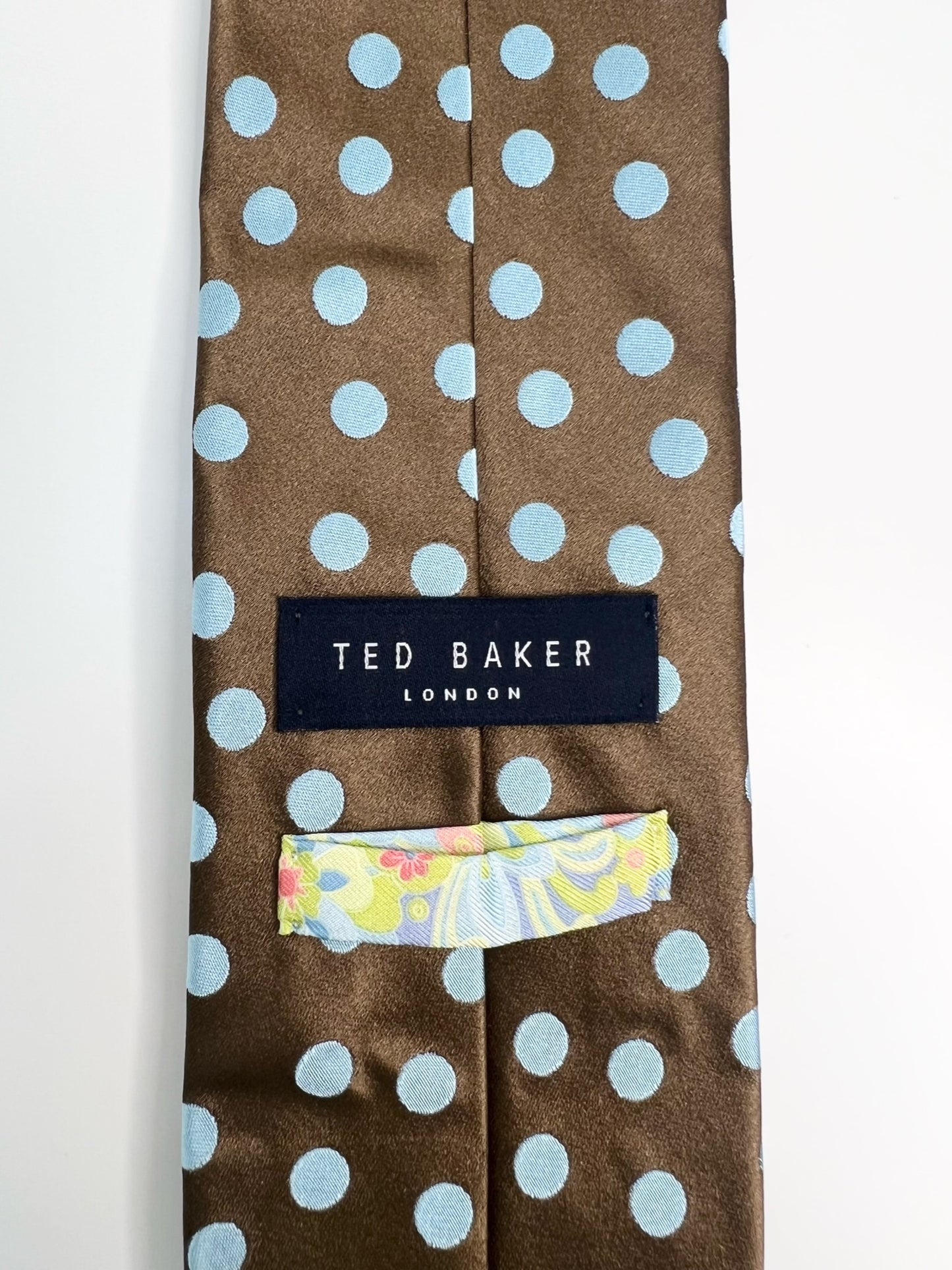 NWT! Ted Baker Brown Polka Dot Silk Tie