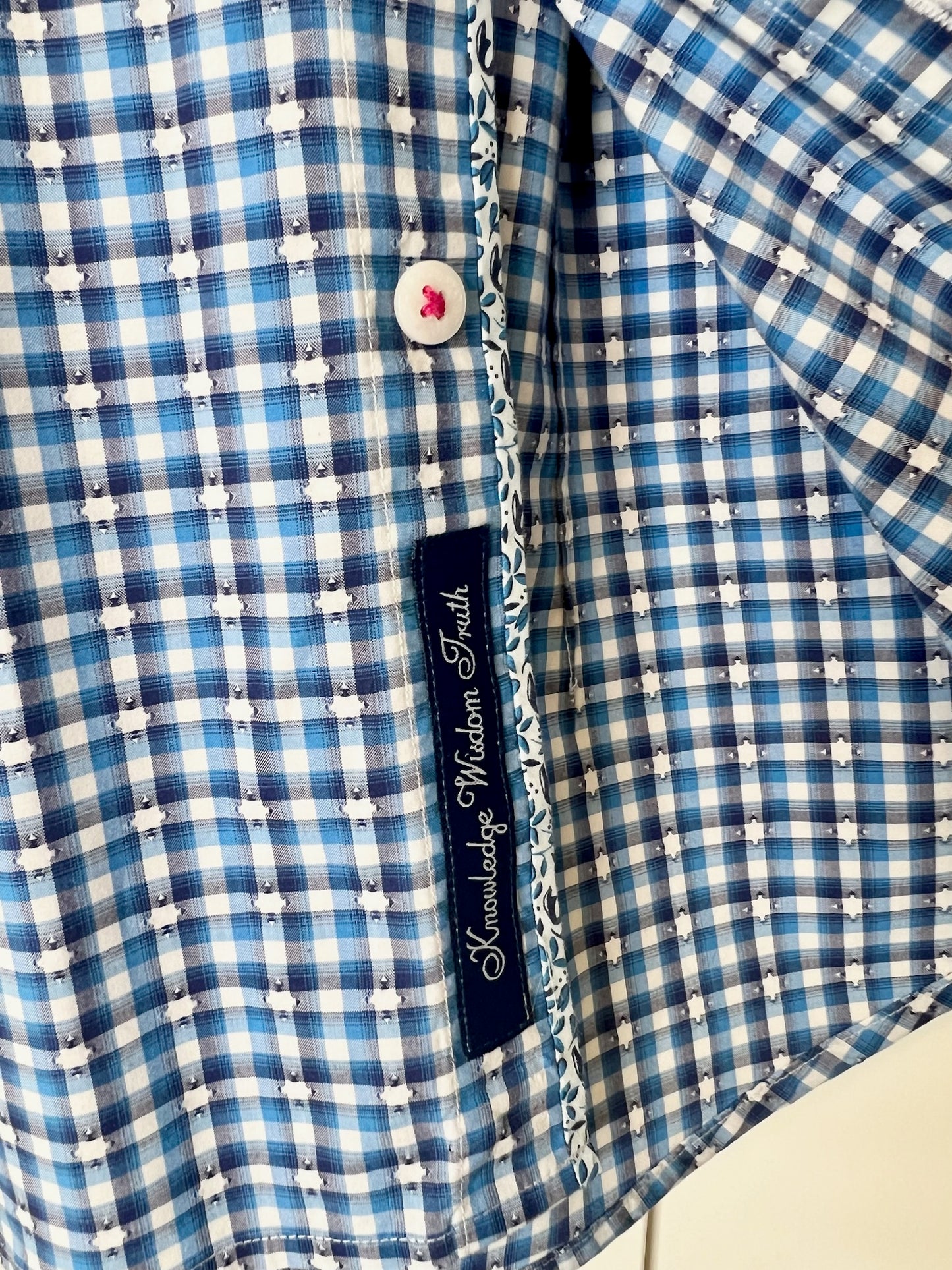 Robert Graham Men's Modern American Button-Up Blue Gingham Shirt, Size 2XL